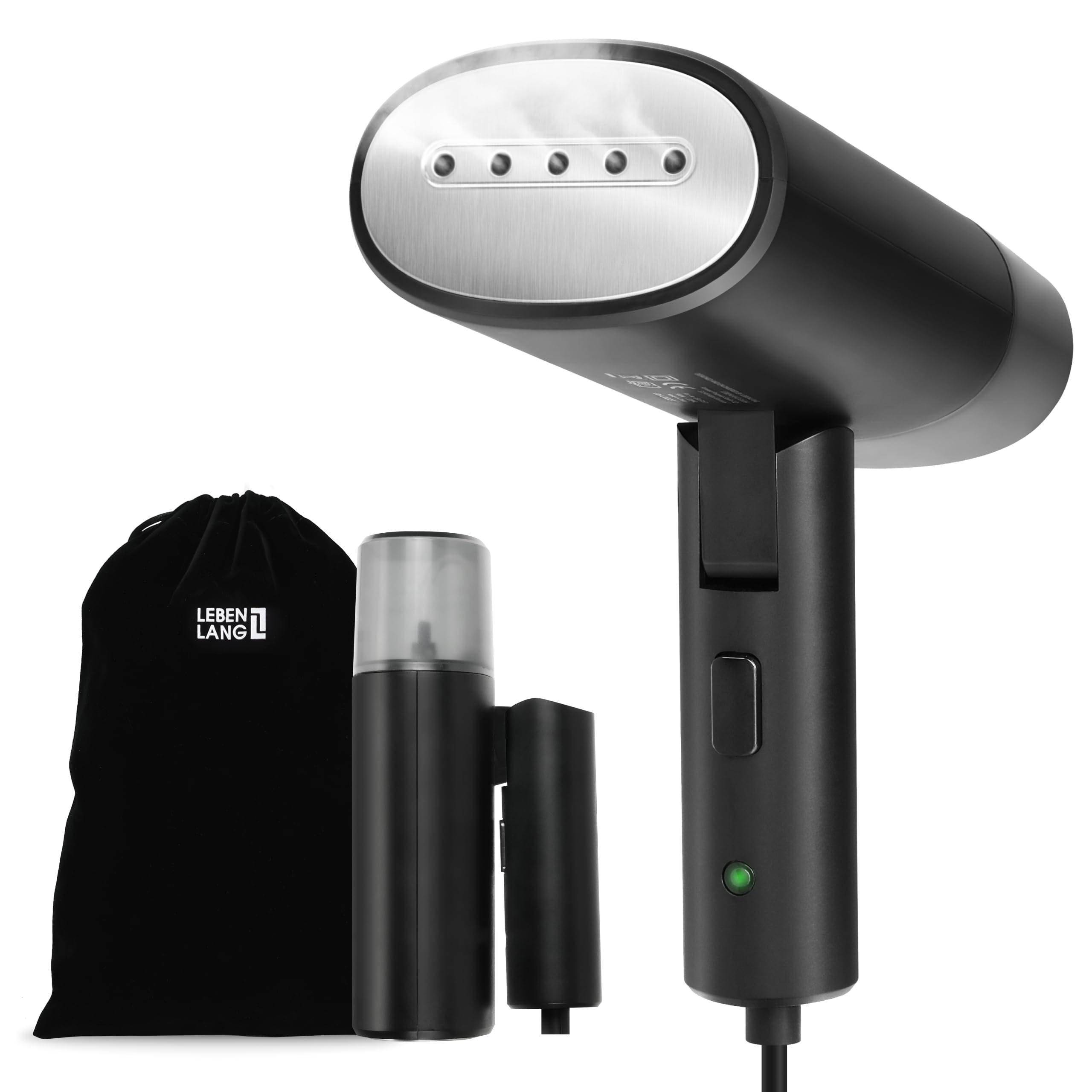 LEBENLANG Defroisseur vapeur voyage - Compact Pliable & Incl.Kit de voyage I Fer a repasser Défroisseur vapeur à main Steamer Defroisseur vapeur vertical Repassage vapeur verticaux Défroisseurs