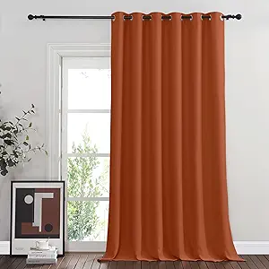 NICETOWN Burnt Orange Blackout Curtain for Sliding Door, Grommet Patio Door Curtain Wide Window Treatment Privacy Thermal Curtain for Bedroom/Living Room (1 Panel, W80 x L95)