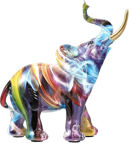 BESPORTBLE Figura de elefante de graffiti arte de grafiti colorido decoración de elefante figuras grandes estatua de arte moderno escultura animal