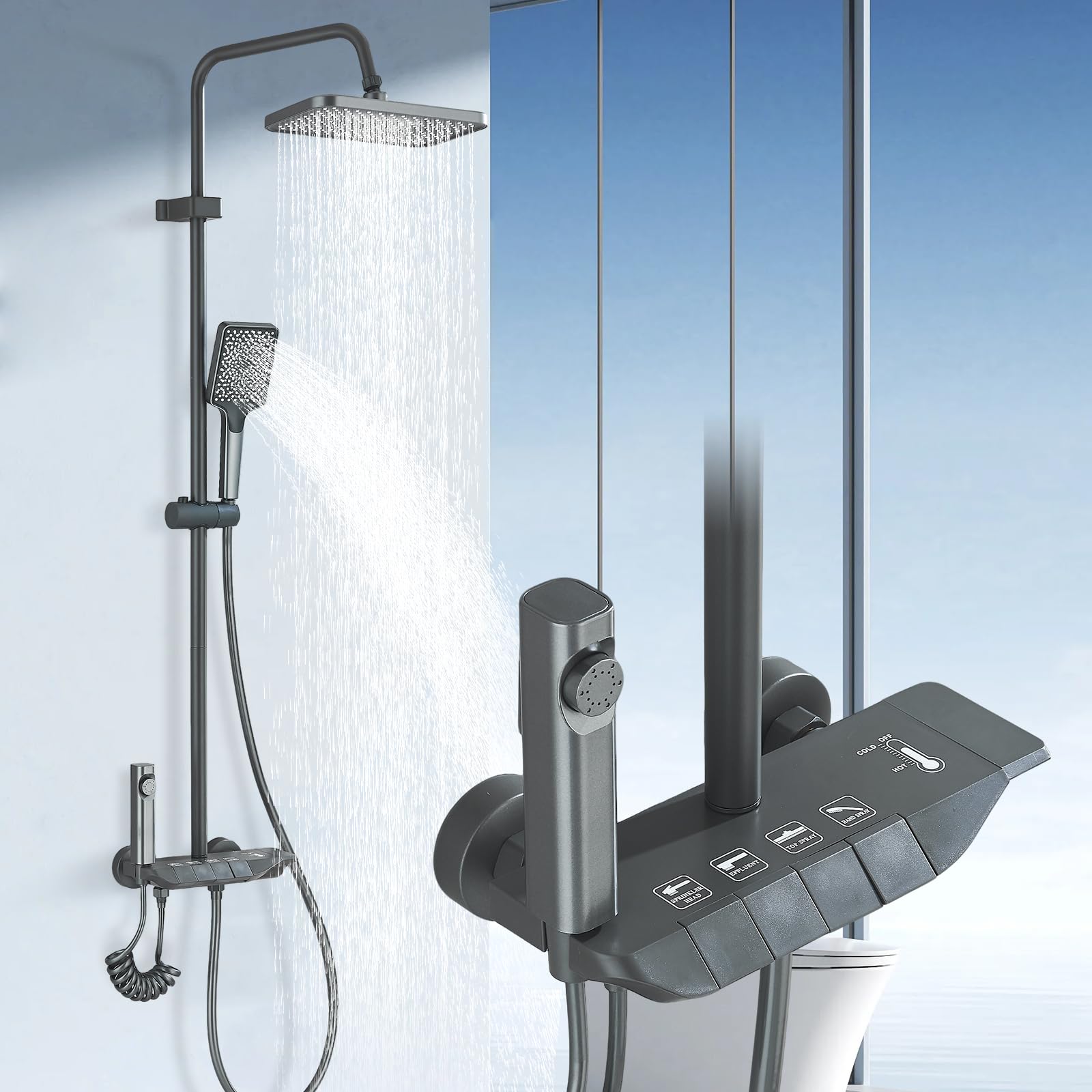 Système de douche 4 modes avec douchette pour créer une bulle de bien-être chez soi