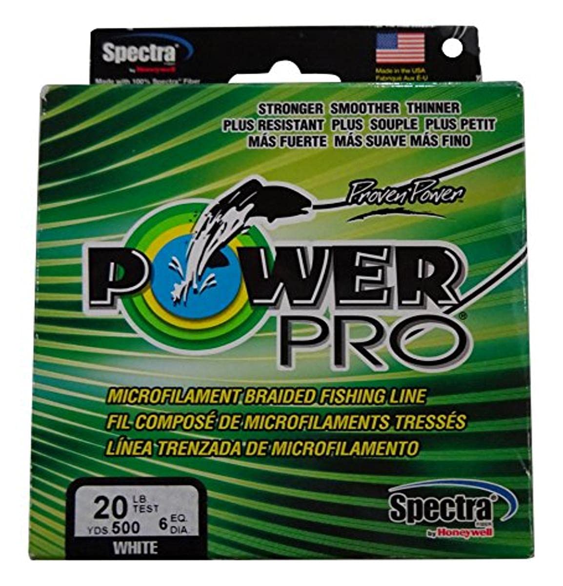 POWER PRO 21100200500W Braided Spectra Fiber Fishing Line, 20 lb/500 yd, White