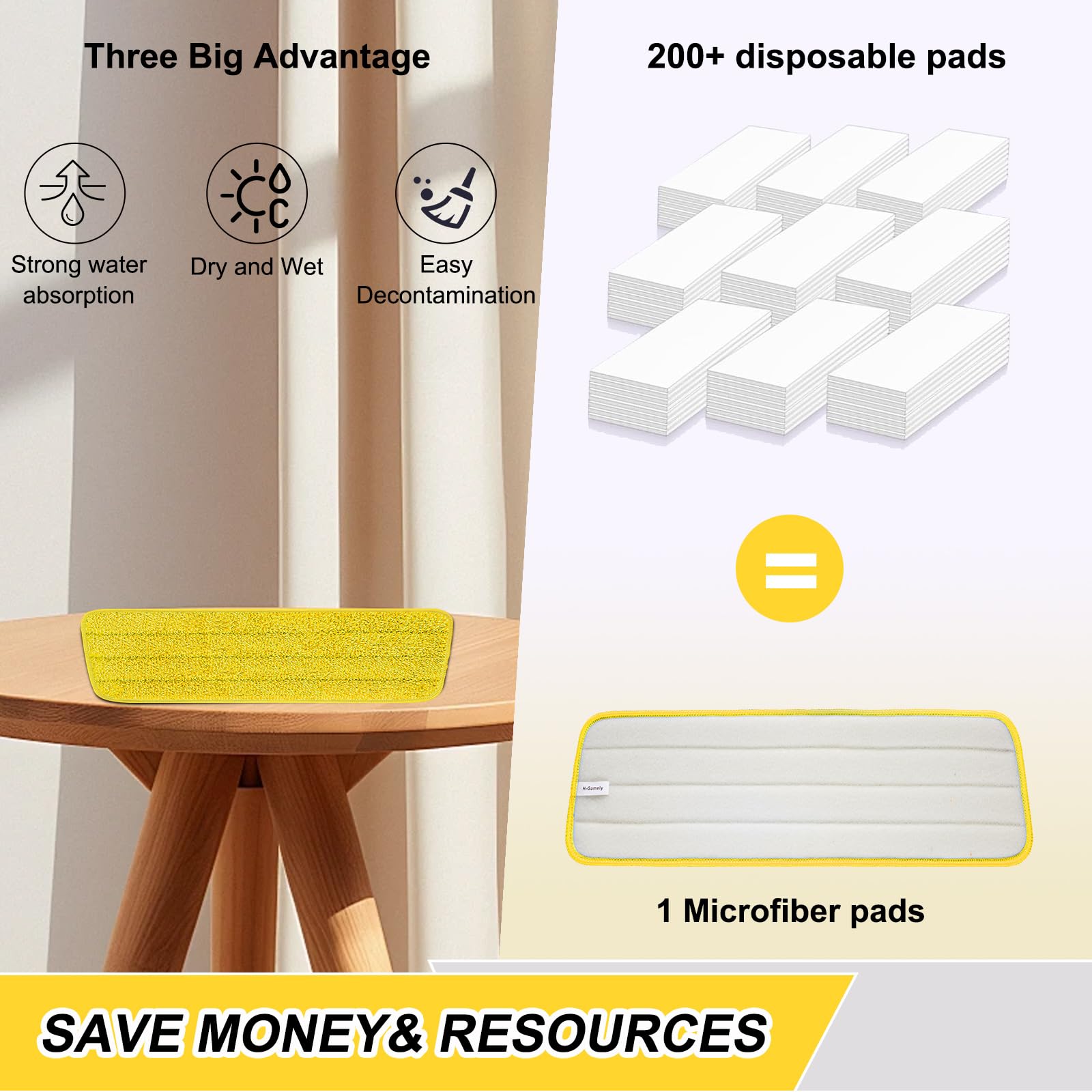 Paquete de 8 almohadillas reutilizables de microfibra de 16.5 pulgadas, cabezales de repuesto para fregonas húmedas y secas, compatibles con el sistema de cuidado de suelos Bona