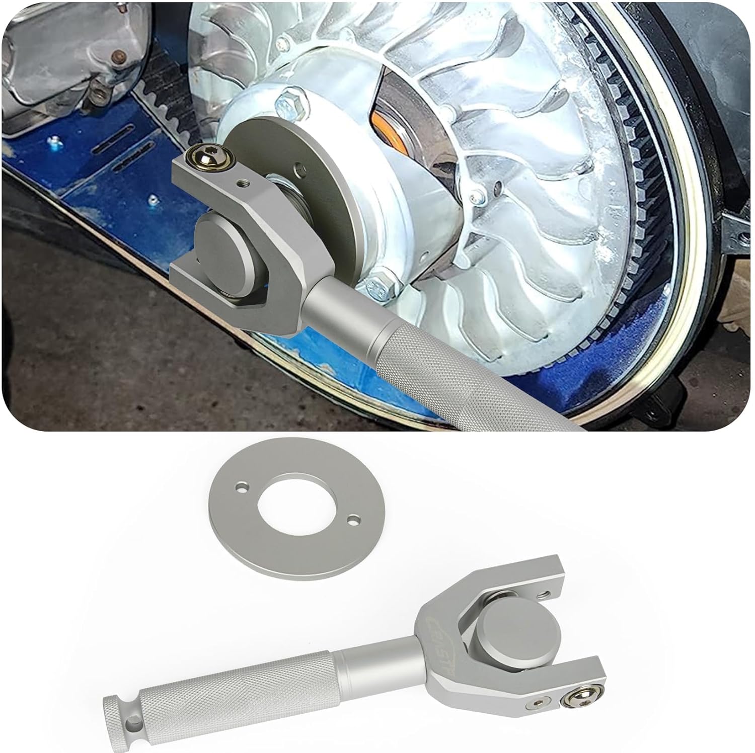 PSLER X3 Belt Changing Tool -X3 Clutch Removal Kit fits 64"/72”UTV Wheel Base Width for 2017-Later Maverick X3 Max Turbo R RR(Silver)