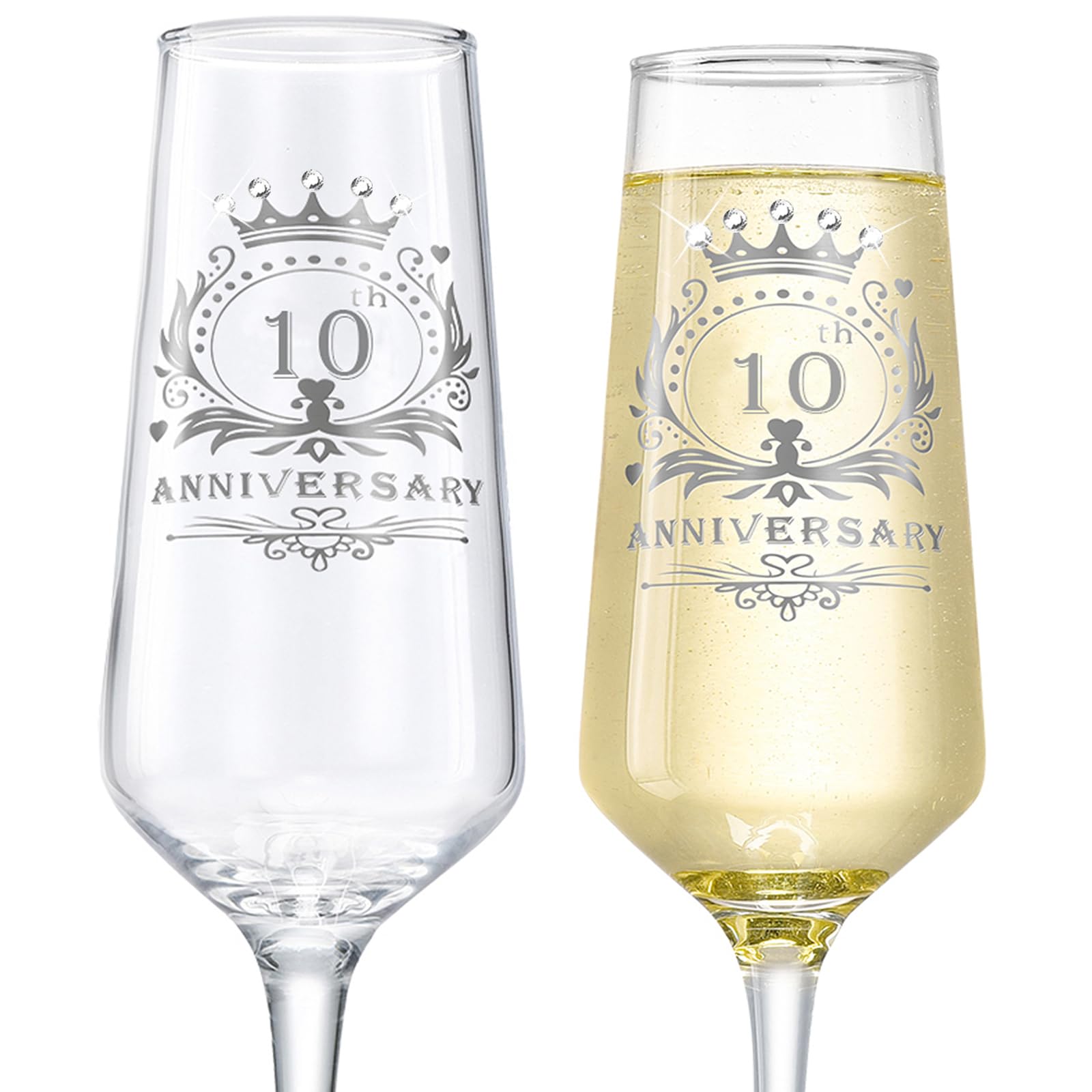 ROXBURGH 10th Anniversary Champagne Flutes