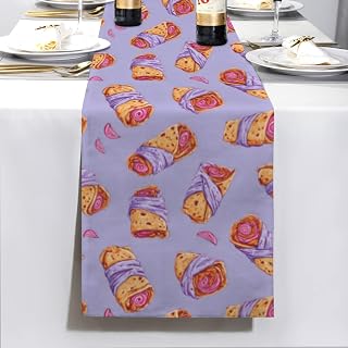 Wrap Sandwich and Onion Table Runner 72x13 inch, Rectangle Table Cloth Holiday Kitchen Dining Table Decor for Indoor Outdoor Home Wedding Christmas Party Decoration