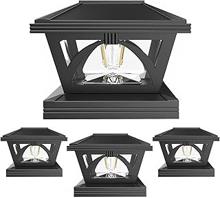 ENSLI Solar Outdoor Post Cap Lights, 4 Pack Brighter Solar Post Lights Outdoor Waterproof, Fence Post Cap Lights Solar Powered Deck Post Lights Fit 4x4 5x5 6x6 Posts for Fence Deck Garden Decoration