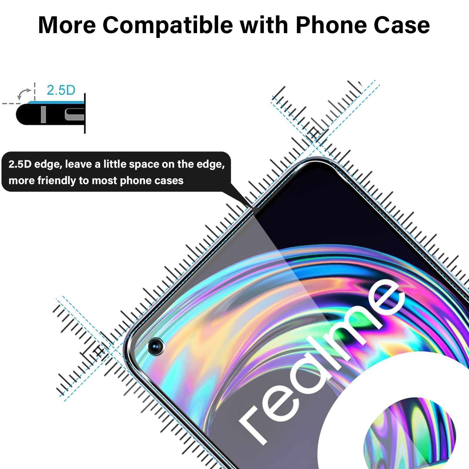 2 Pellicole Vetro Temperato Per Realme 8/8 Pro - Anti-Graffio, 9H, Facile Applicazione - Foto 8