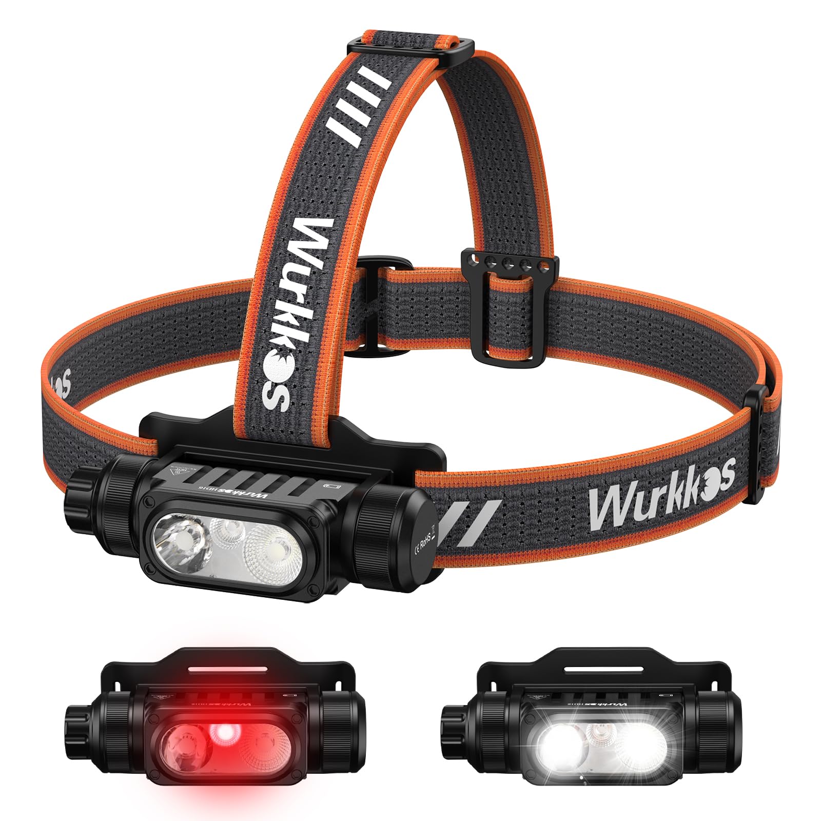Faro Frontale Ricaricabile Favorlite 1300 Lumen - 7 Modalità LED, Sensore Di Movimento, Per Campeggio Ed Escursioni