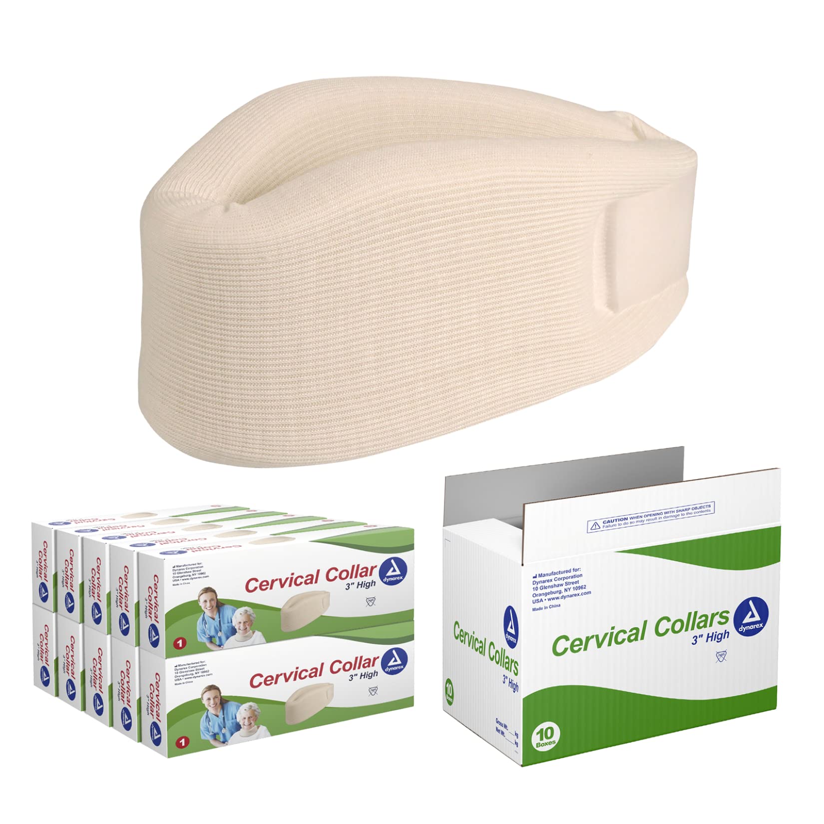 Dynarex Medium Cervical Collars, Provides Neck Support for Men and Women, 3