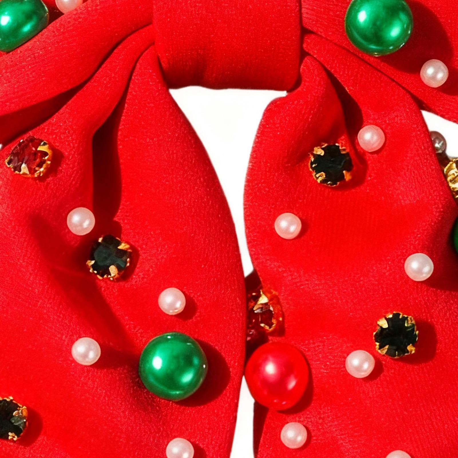 Świąteczne spinki do włosów, elegancka spinka do włosów z perłami z kryształu górskiego, spinka do włosów - na Boże Narodzenie, przyjęcie, święta, uroczystości, uroczyste wydarzenie