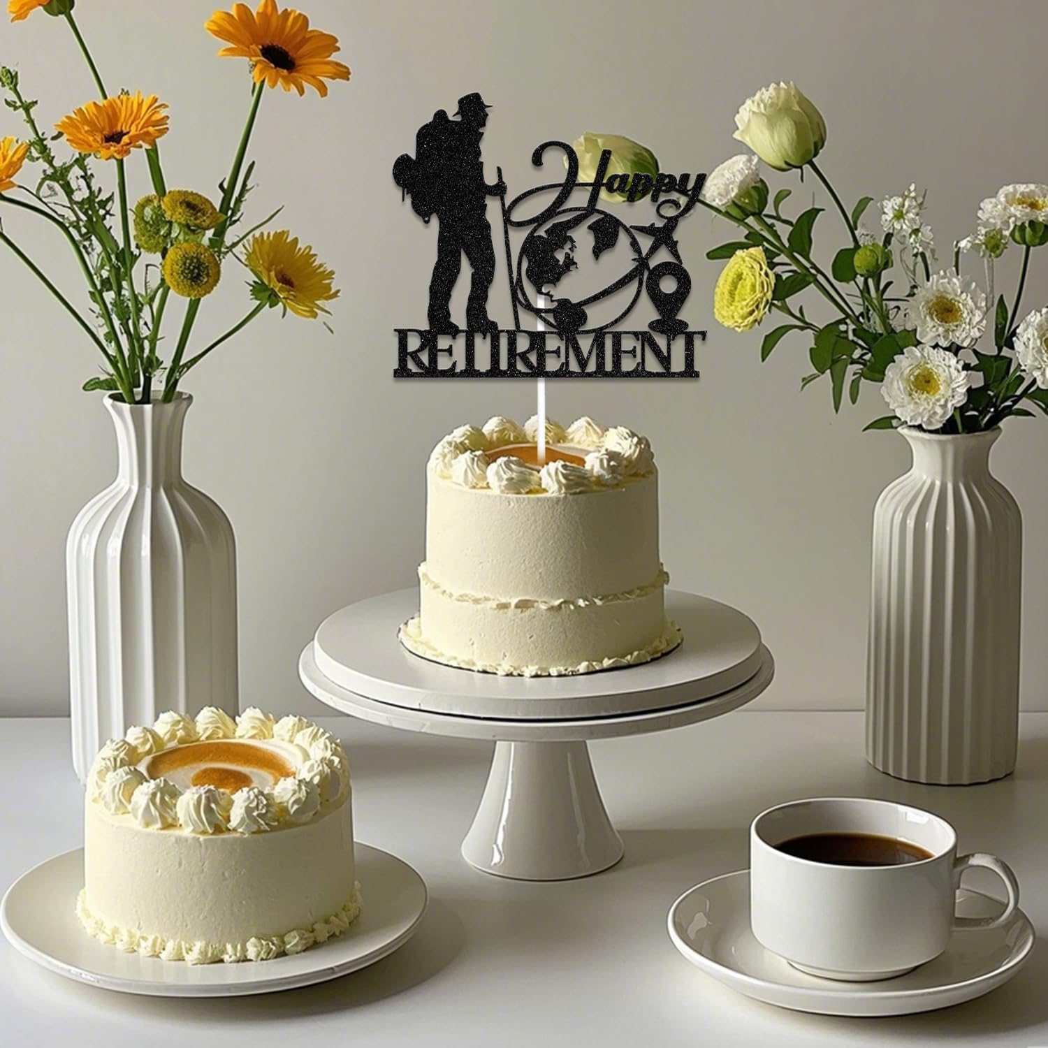 Happy Retirement Cake Topper Retirement Party Decoration the Legend Has Retired Farewell Going Away Party Decoration Funny Official Retired Party Supplies Black Glitter - Image 4
