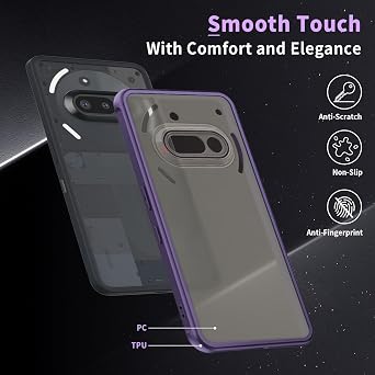 Matte Case for Nothing Phone 3A, Slim Frosted, Purple