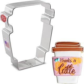 Latte Coffee Cup Cookie Cutter, 3.75" Made in USA by Ann Clark