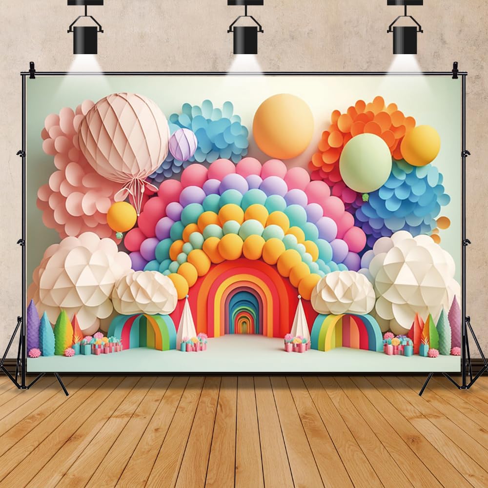 Baocicco 7x5ft Baby Girl Happy Birthday Backdrop Pink Balloons Floral Sweet Princess Photography Backgrounds Pink Baby Girl First Birthday Shower Cake Smash Backdrop Banner Decor Supplies Props - View #11