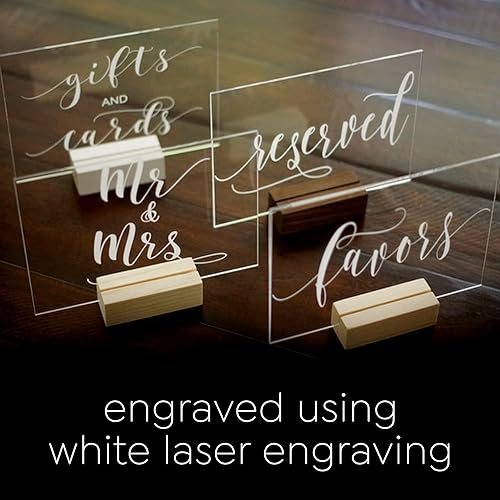 Miniatura 7 de Cedar and Ink Letrero de regalo y tarjetas con soporte acrílico, letreros acrílicos de boda con letras cursivas, decoración de mesa de regalo de