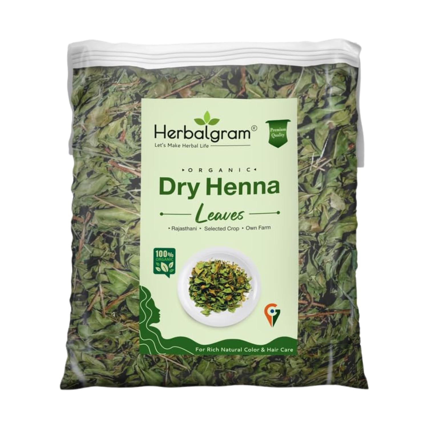 Herbalgram Organic Dry Heena Leaves For Rich Natural Color & Hair Care- 200gm-image-8