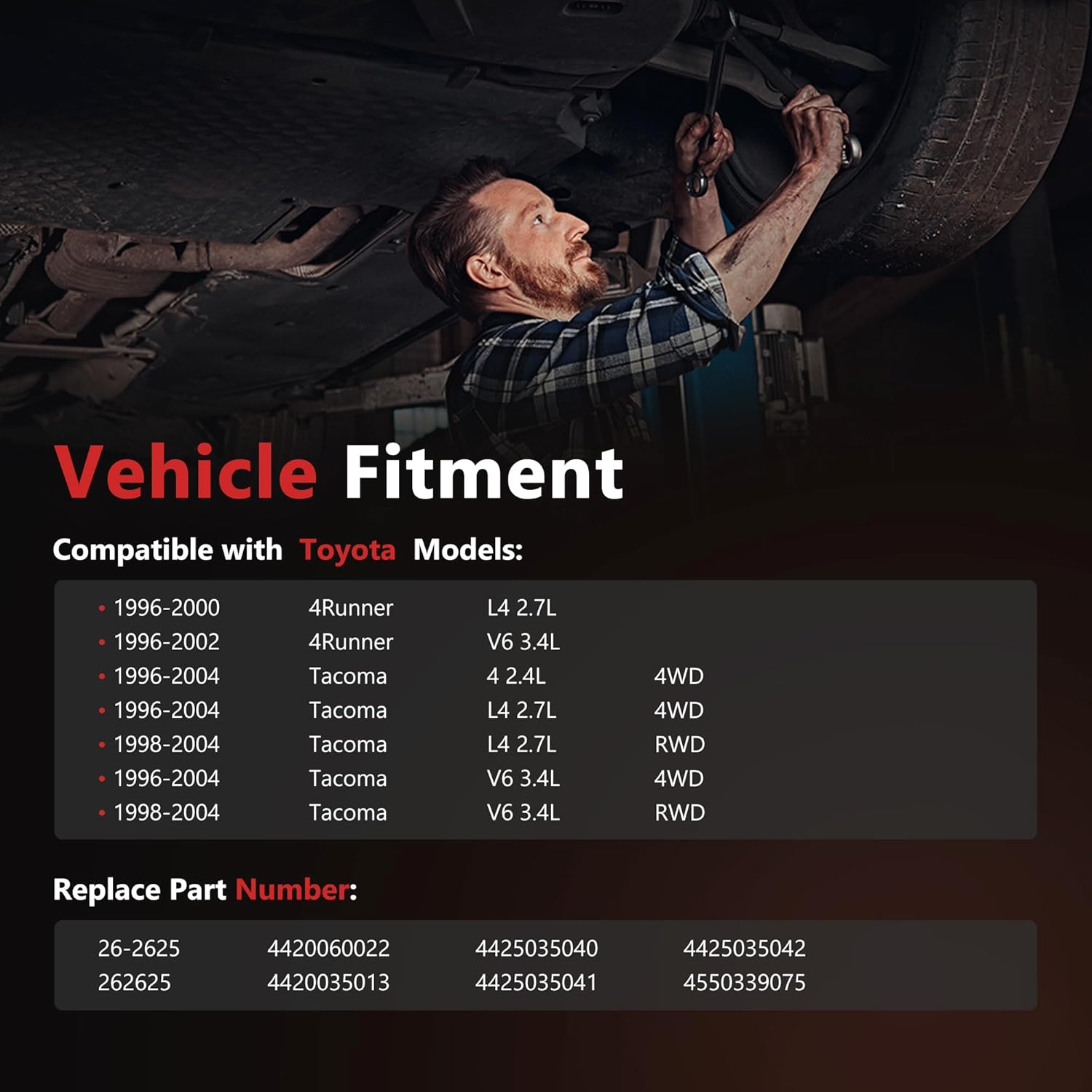 HYR Hydraulic Power Steering Rack and Pinion Assembly Toyota Tacoma 1996-2004 2.4L 2.7L 3.4L, 4Runner 1996-2002 2.7L 3.4L, Direct Fit, Ref 26-2625