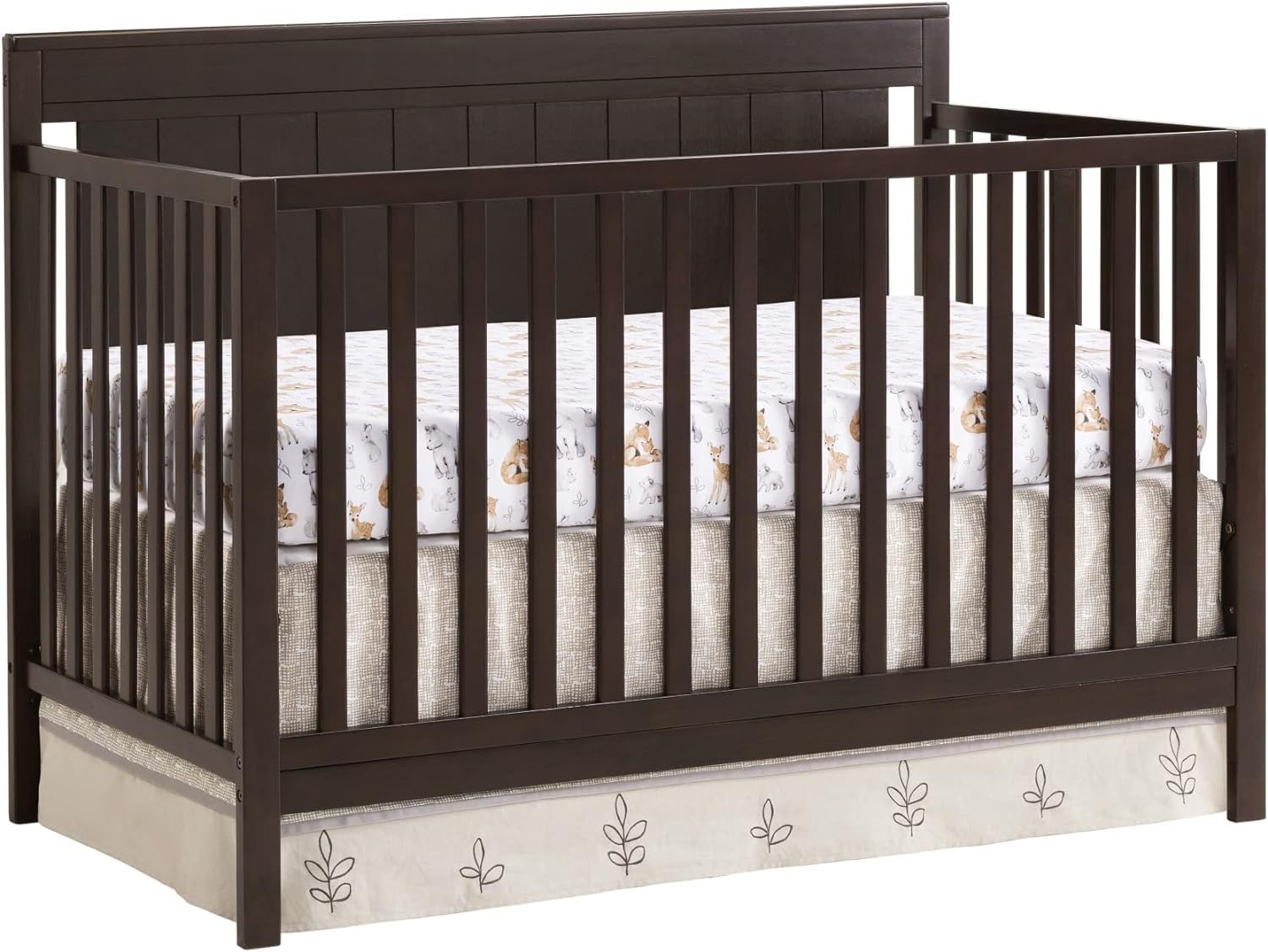 Oxford Baby 2 PC Nursery Set Lazio 4-in-1 Convertible Baby Crib, Espresso Brown, GreenGuard Gold Certified and Oxford Baby Perfect Comfort2-Stage Crib Mattress & Toddler Mattress