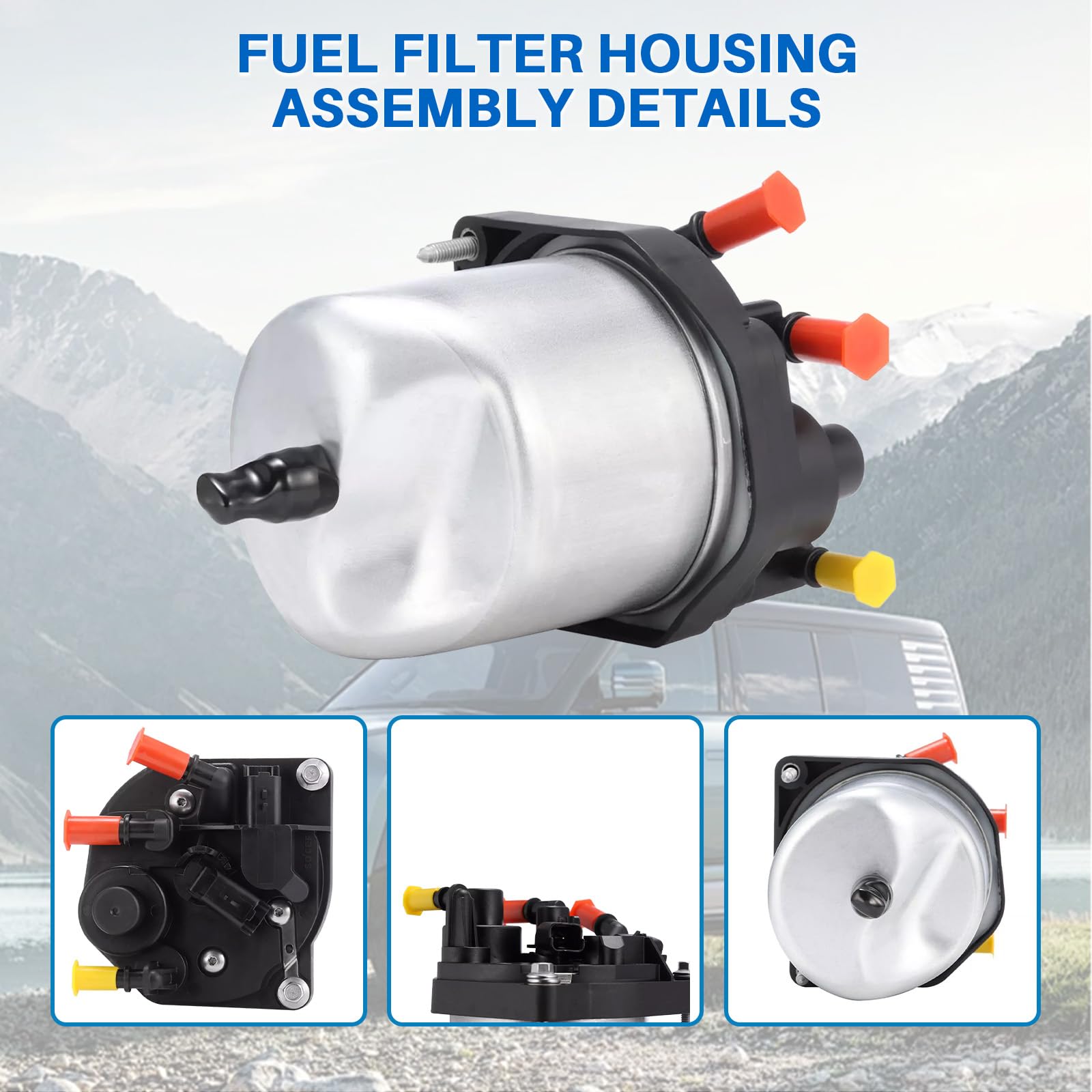 Boîtier de filtre à carburant avec filtre compatible avec 1.6HDI 1.4HDI C3 C4 C5 DS3 DS4 DS5 208 207 308 508 2008-2018, remplacement pour 9809757980 9809721080