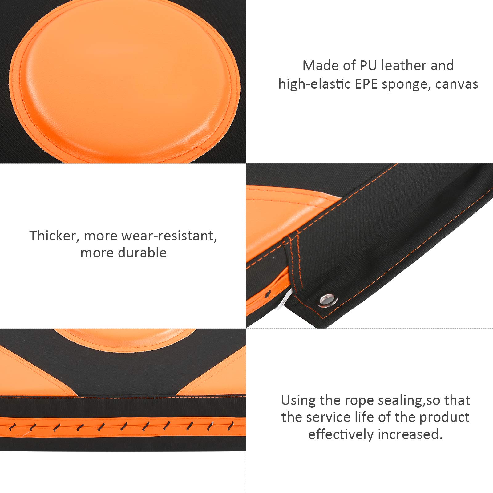 Saco de Boxeo, Saco de Boxeo de Pared, Mayor protección Esponja de Epe de Alta Elasticidad más Gruesa para Entrenamiento Diario en casa(Black Orange)