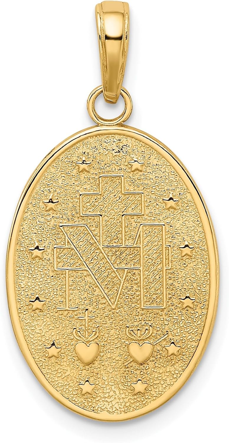 Diamond2Deal 14k Gold Miraculous Medal Pendant