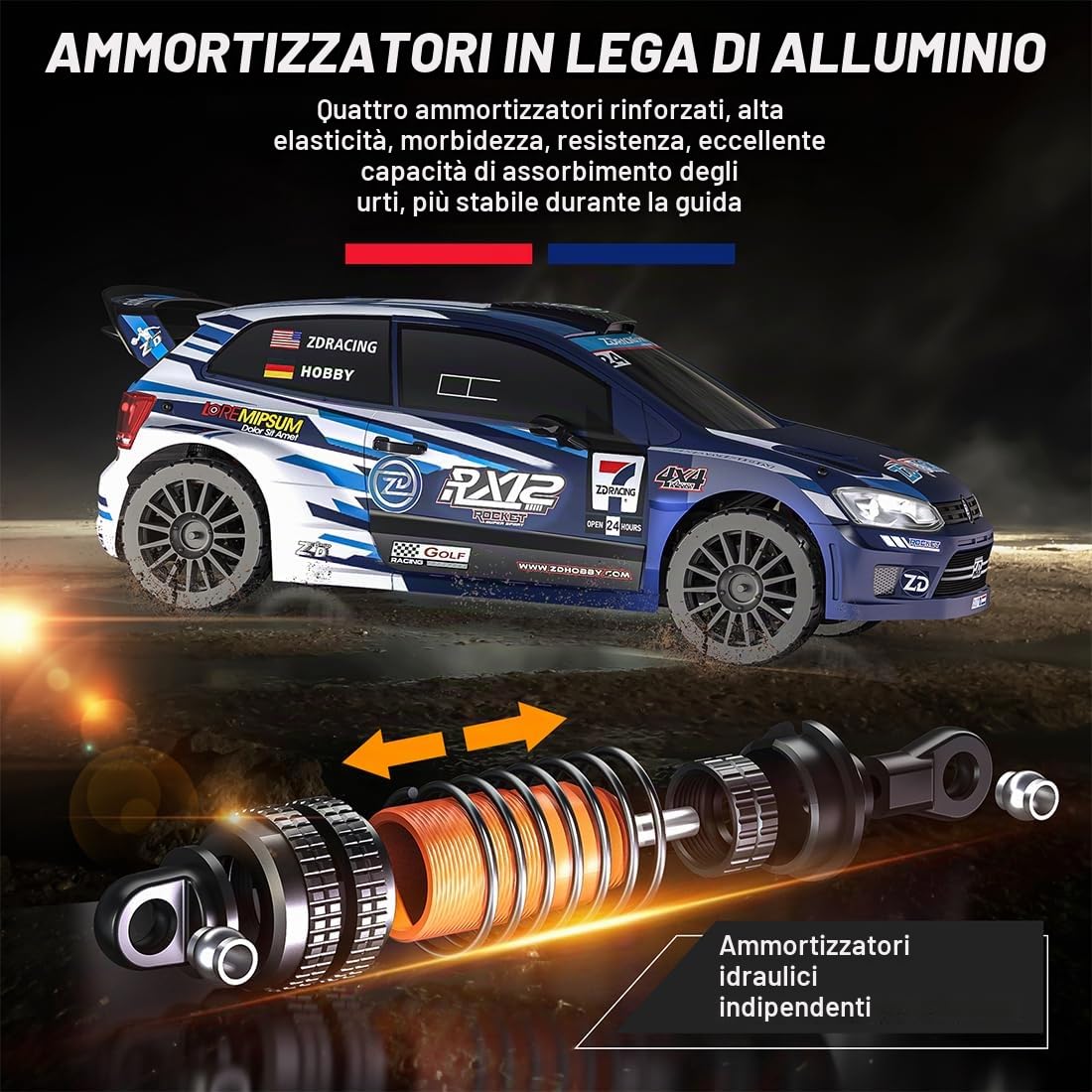 ZD Racing RX12 1/12 4WD Brushless Rally Car, prestazioni ad alta velocità su qualsiasi terreno, perfetto per gare con gli amici