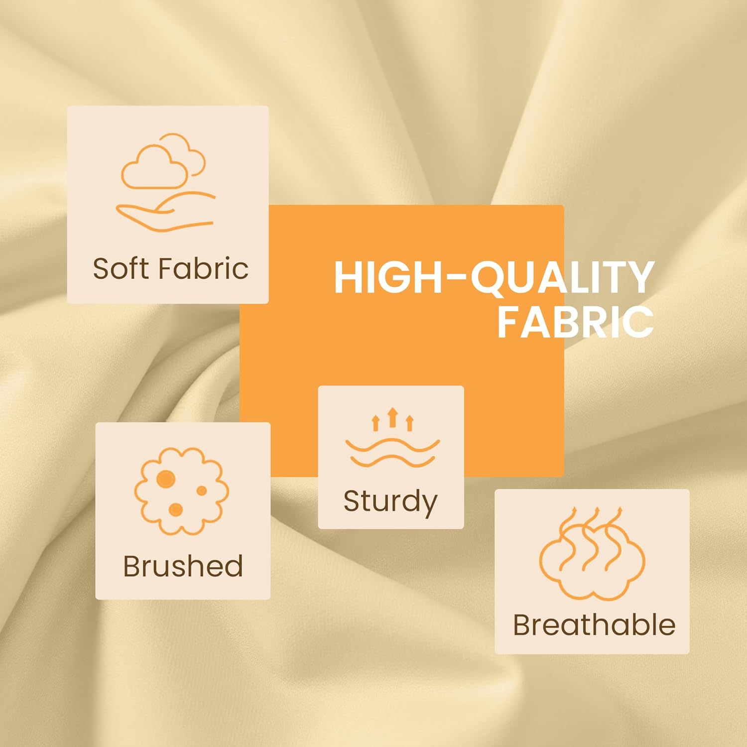 King Size 4 Piece Sheet Set - Comfy Breathable & Cooling Bed Sheets Set, Soft and Wrinkle Free, Deep Pockets, Easy & Secure Fit, Hotel Luxury Bedding for Women, Men - Oeko-Tex - Beige - Image 7