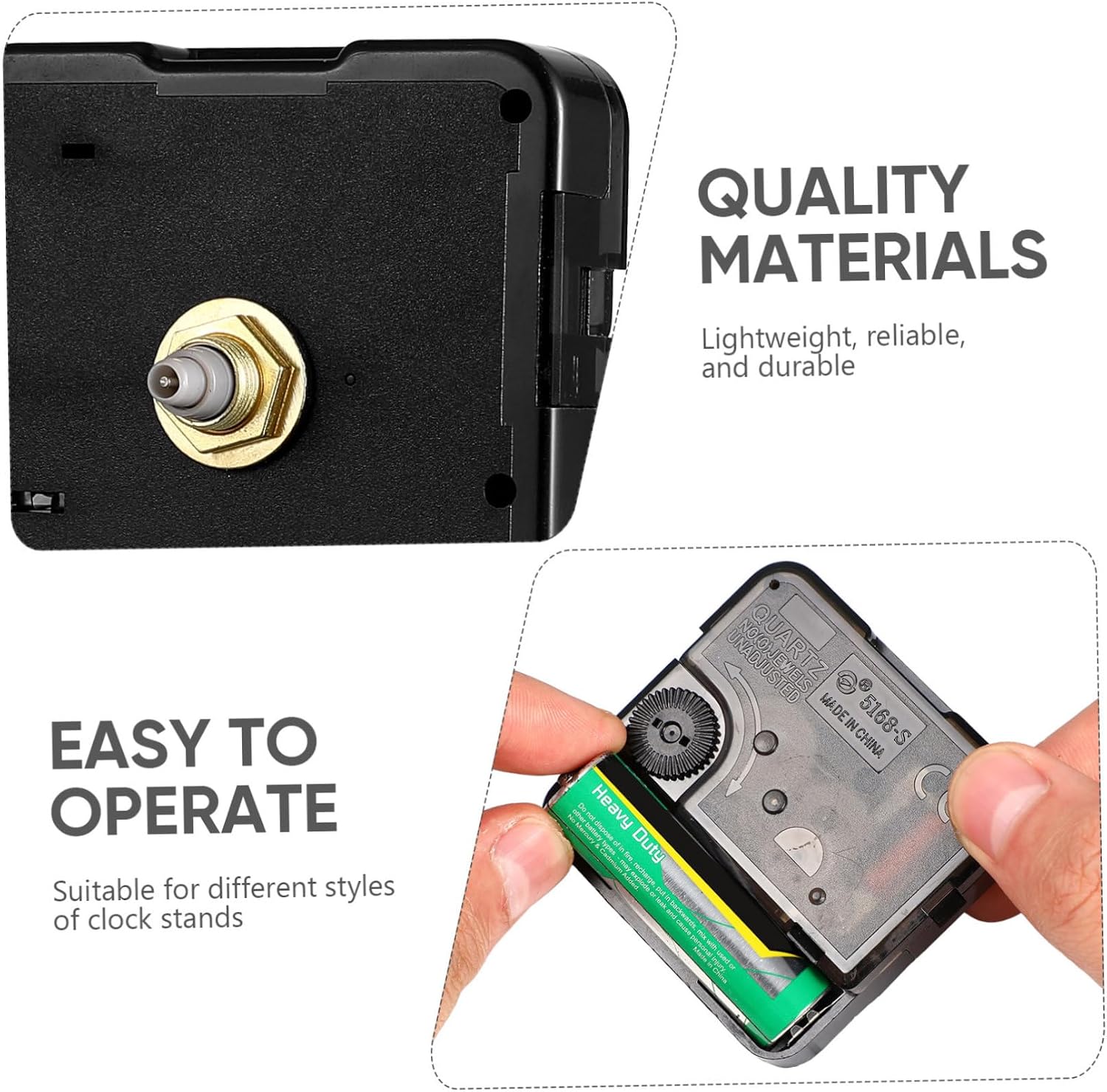 DOITOOL Quartz Clock Movement Battery Operated DIY Wall Clock Replacement Mechanism Frameless 3D Repair Parts Silent Motor 2.20X2.20X0.62In