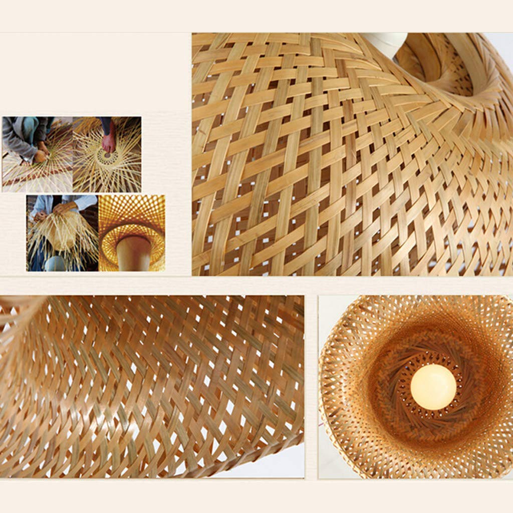 Lampada A Sospensione In Bambù E Rattan - Design Vintage, Regolabile, E27, Per Ristorante, Casa - Foto 10