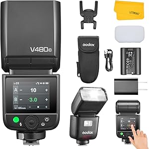 Godox V480O Kamerablitz Für Olympus/Panasonic - TTL, 650 Blitze, 2-Zoll Touchscreen