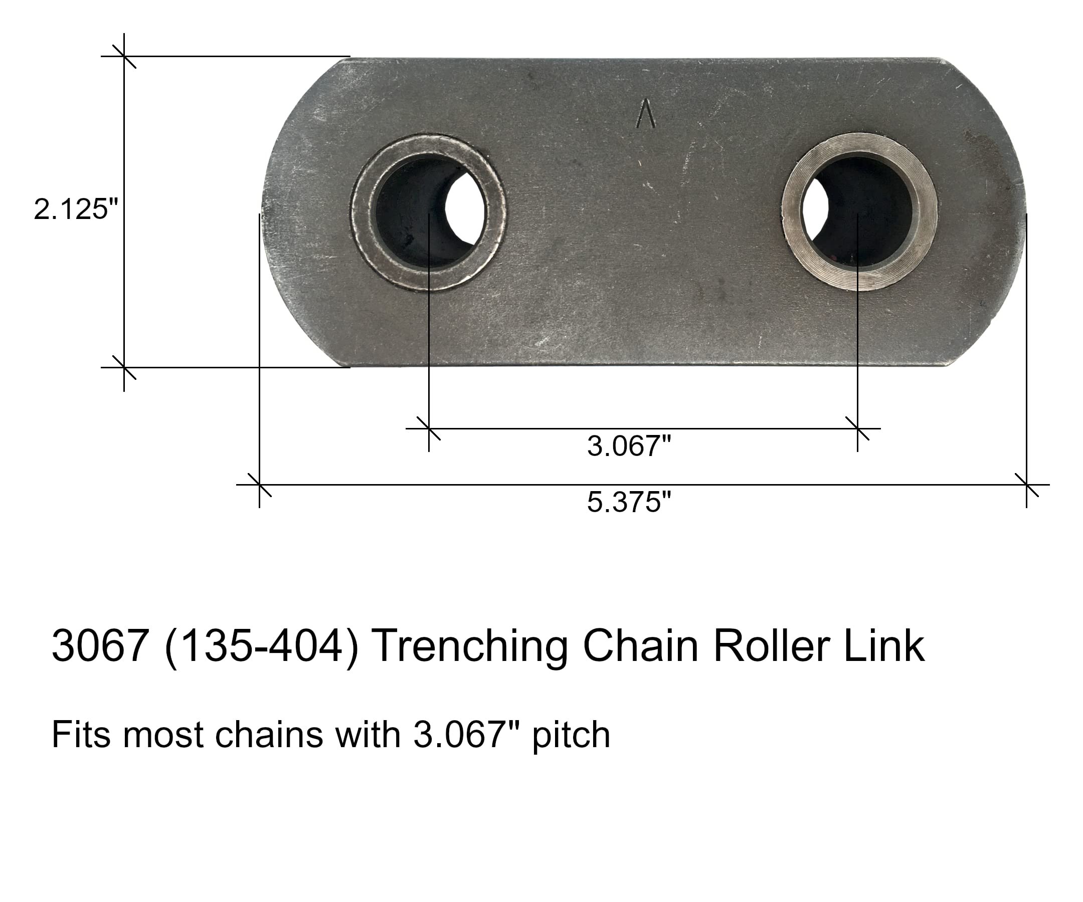 Trenching Chain Roller Link, Fits Chains w/ 3.067
