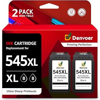 Denvoer PG-545 XL PG 545XL Black Replacement for Canon 545 XL Black for Canon Printer Cartridges 545 for Canon PIXMA TS3350 TS3450 MX495 TR4550 TR4650 TS3451 TS3351 TS3355 TS3150 TS3452 TR46512 Black