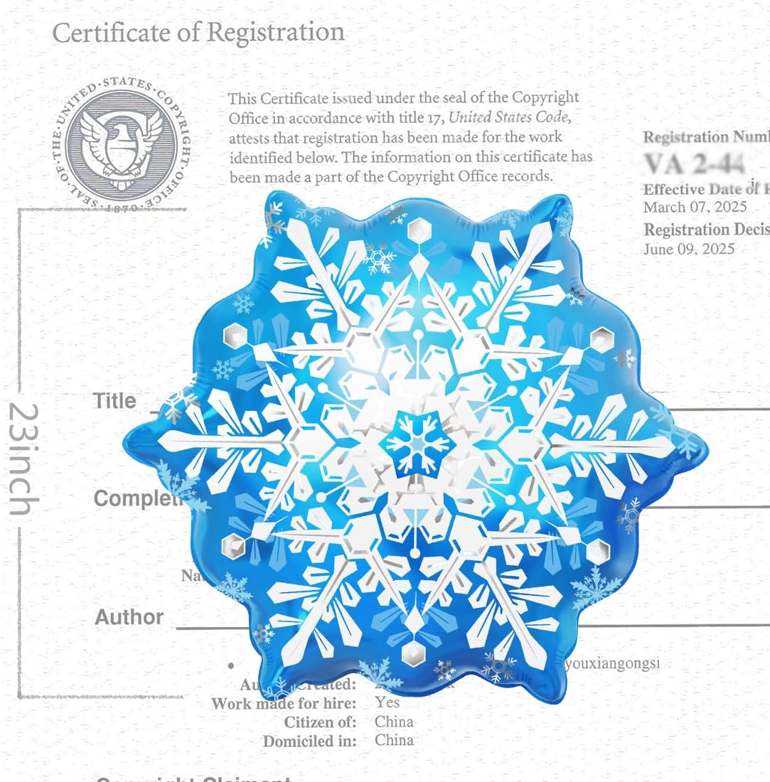 Blue Snowflake Balloons, 5Pcs 23 Inch Blue White Silver Snowflake Foil Balloons for Frozen Ice Snow Themed Birthday Christmas Winter Wonderland Decorations - Image 5