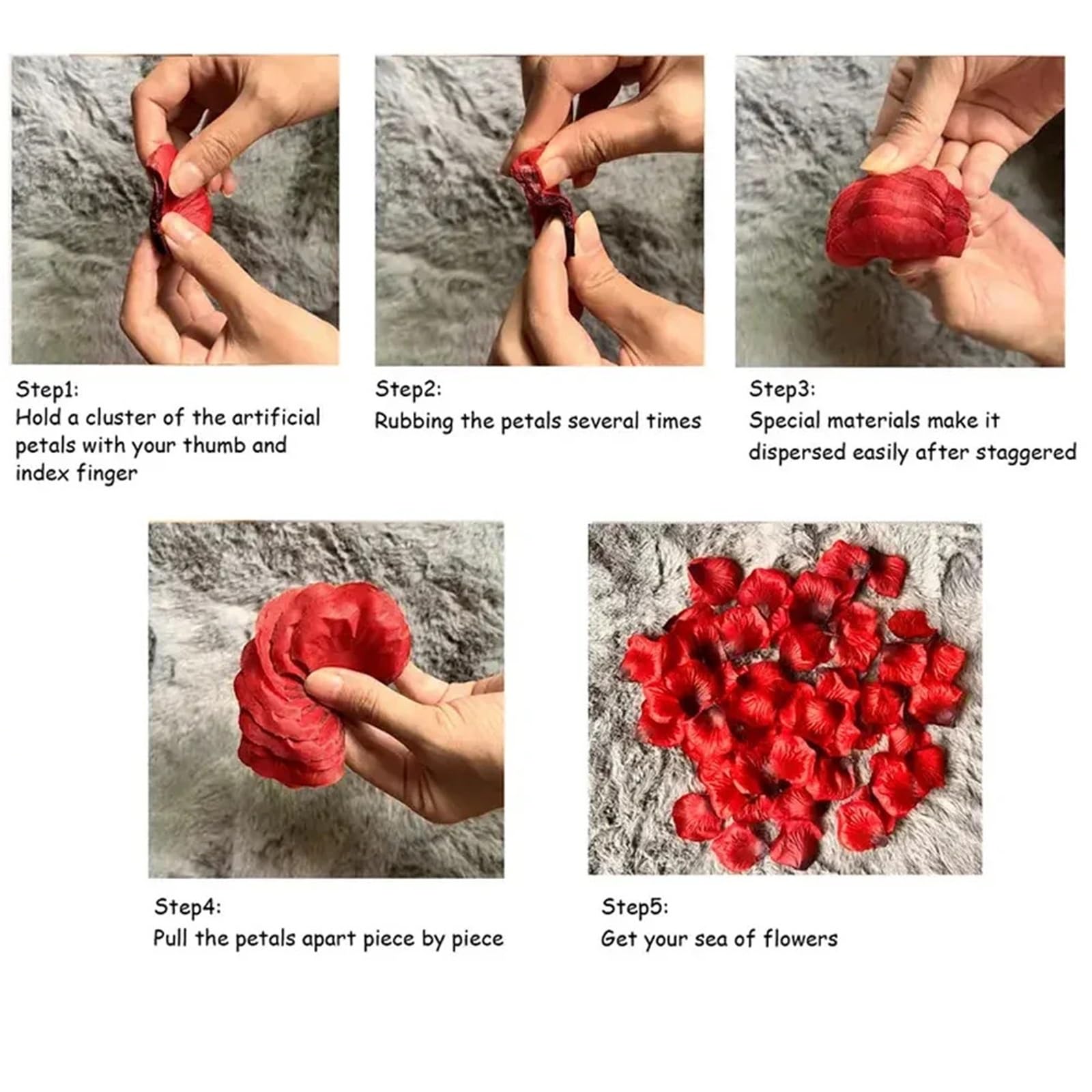 Künstliche Rosenblätter Künstliche gefälschte Rosenblätter, Rosenblüten, romantische Hochzeit, Party, Valentinstag, Dekoration für die Party