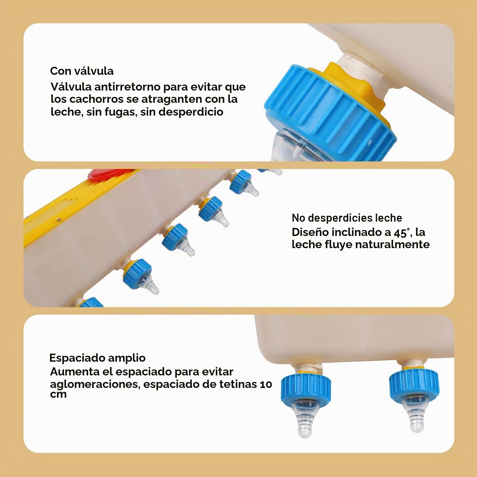 Alimentador De Bebida De Cordero De Silicona, Cubo De Alimentación De Leche para Ganado Montado En La Pared De 10L con 8 Tetinas, Ideal para Lactancia De Animales De Cordero