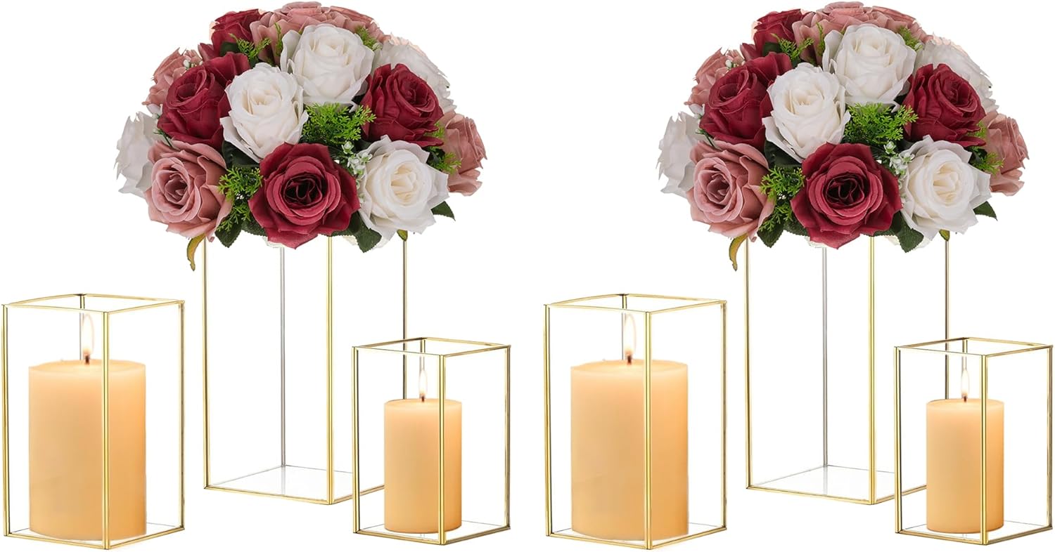 Sada zlatých dekoratívnych lampášov Hewory