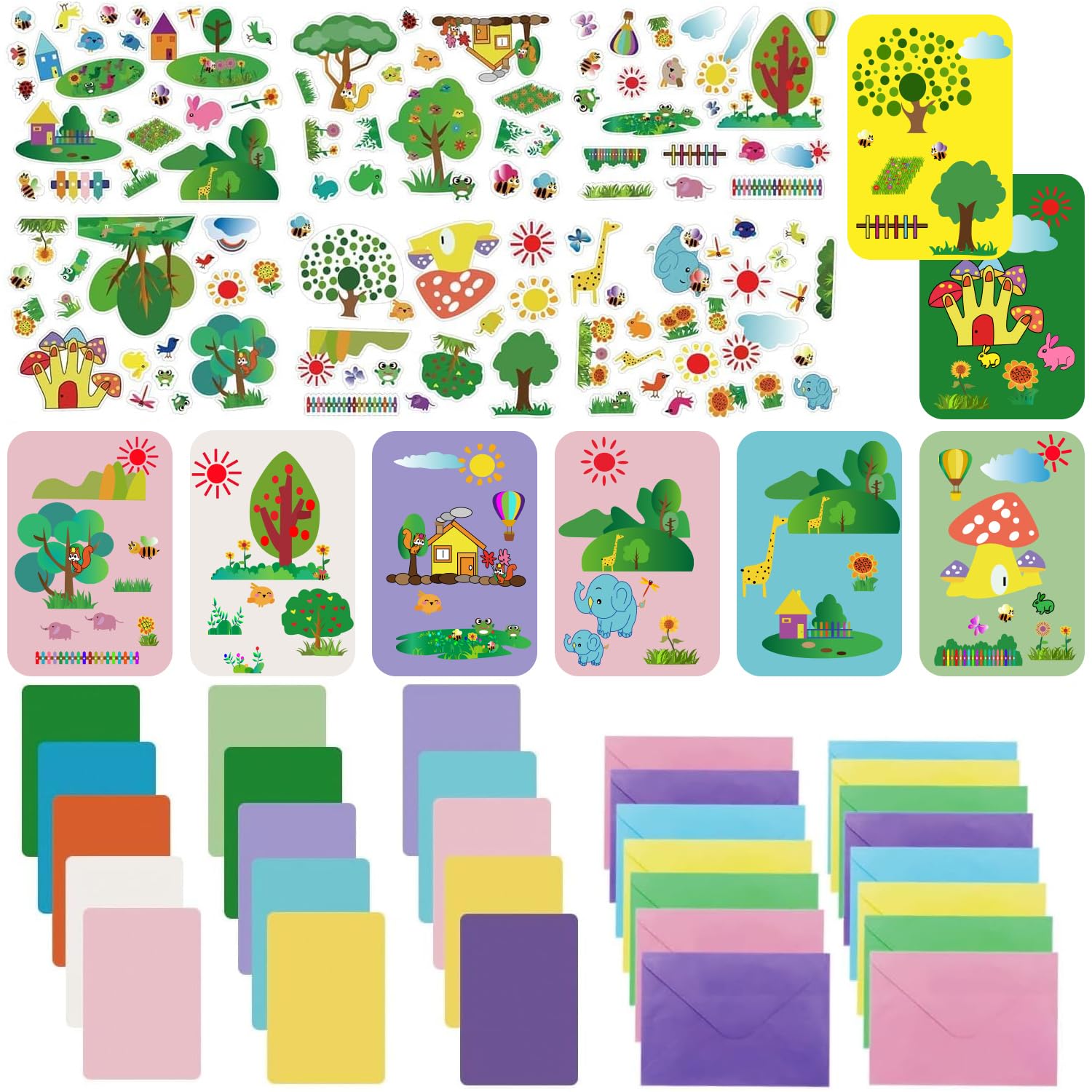 EAJASUCE 15 Sets Card Making Kits for Kids, Greeting Card Making Kits, Thank You Card Kits, Craft DIY Handmade Card Making Supplies