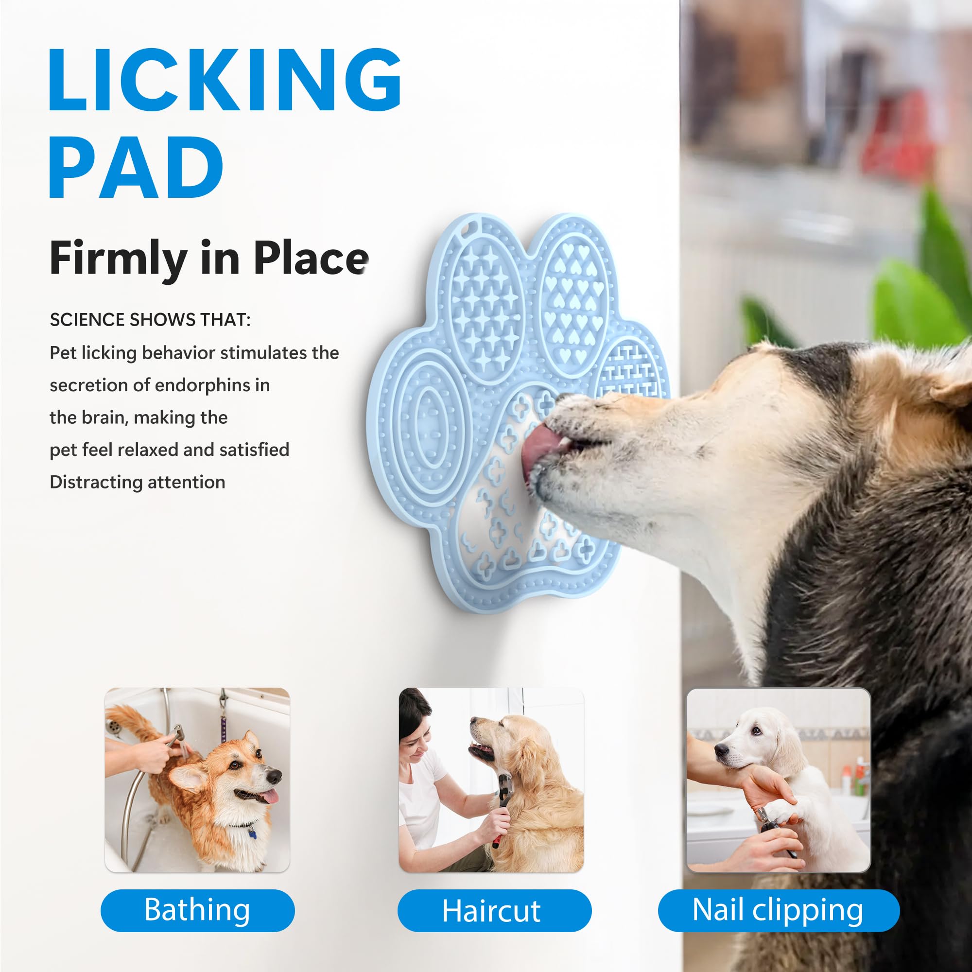 Li&Zhao Leckmatte für Hunde – 2 Stück Hunde-Leckmatten mit Saugnäpfen, Katzen-Leckmatte, Welpen-Leckmatte für Katzen, Hunde, langsames Füttern, Anreicherung von Spielzeug, für Joghurt, Erdnussbutter,