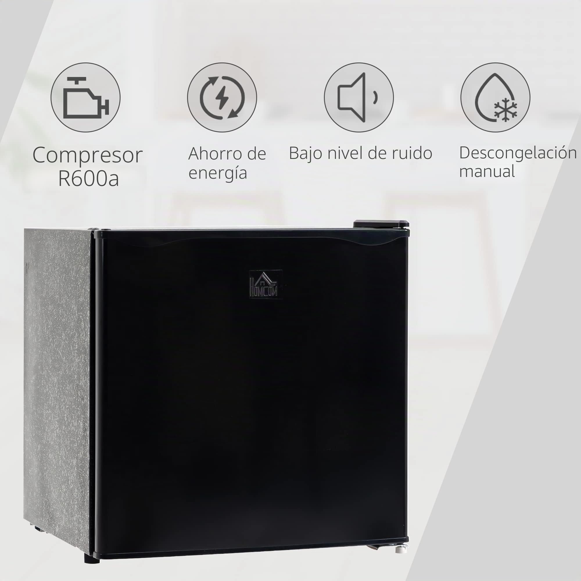 HOMCOM Minicongelador 35 L congelador cajón eléctrico independiente 161 W minicongelador minifrigorífico -14 a -24℃ Control de temperatura en 5 etapas 47 x 44,2 x 48,8 cm