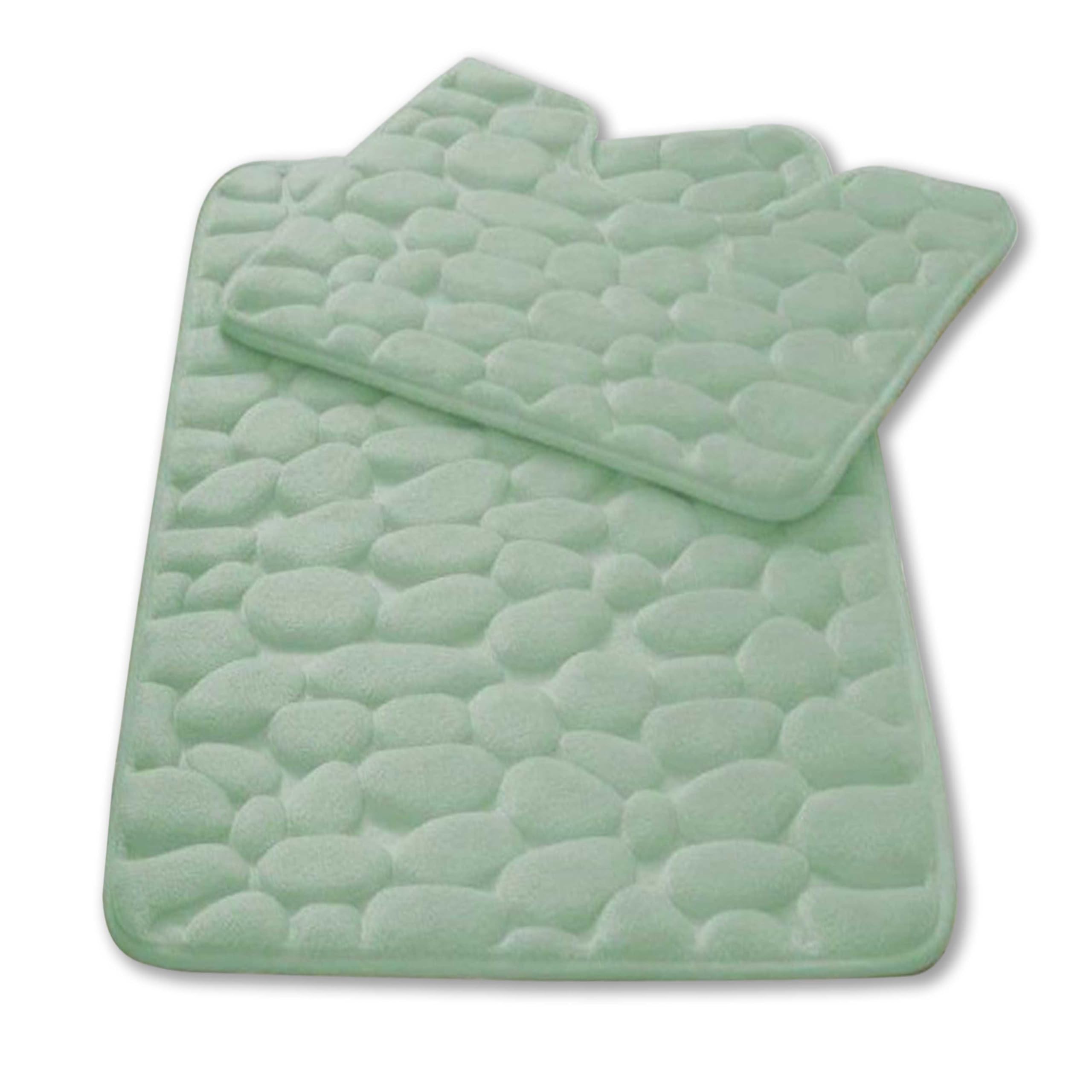 GC GAVENO CAVAILIA 2 Pieces Memory Foam Bath & Pedestal Mat Set, Sage Green