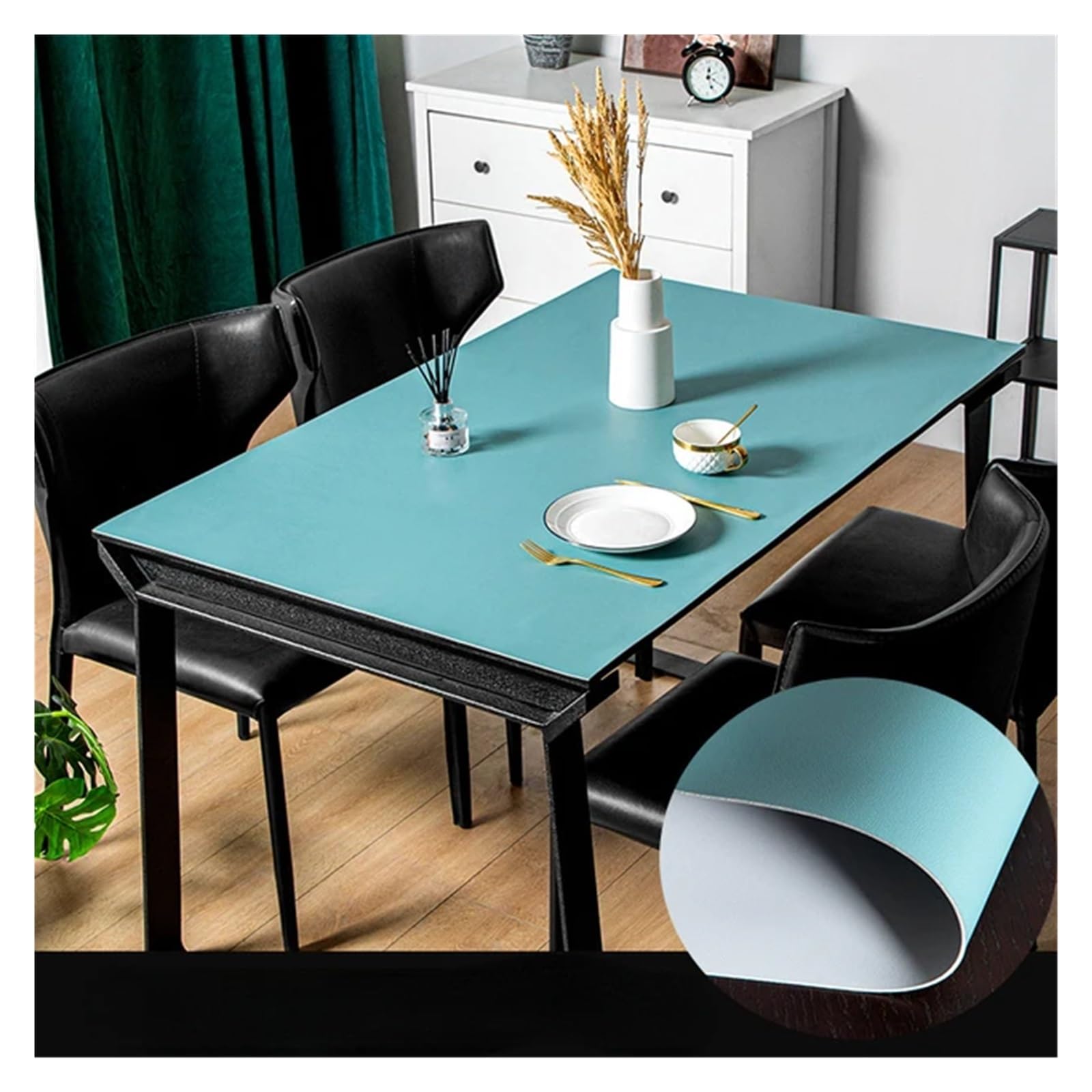 XIUsheUA tablecloth Leather Tablecloth Table Cloth Cover Waterproof Anti-Scald Anti-Oil Restaurant Large Protector Mat Can Be Used On Both Sides(D,80x120cm 31x47in)