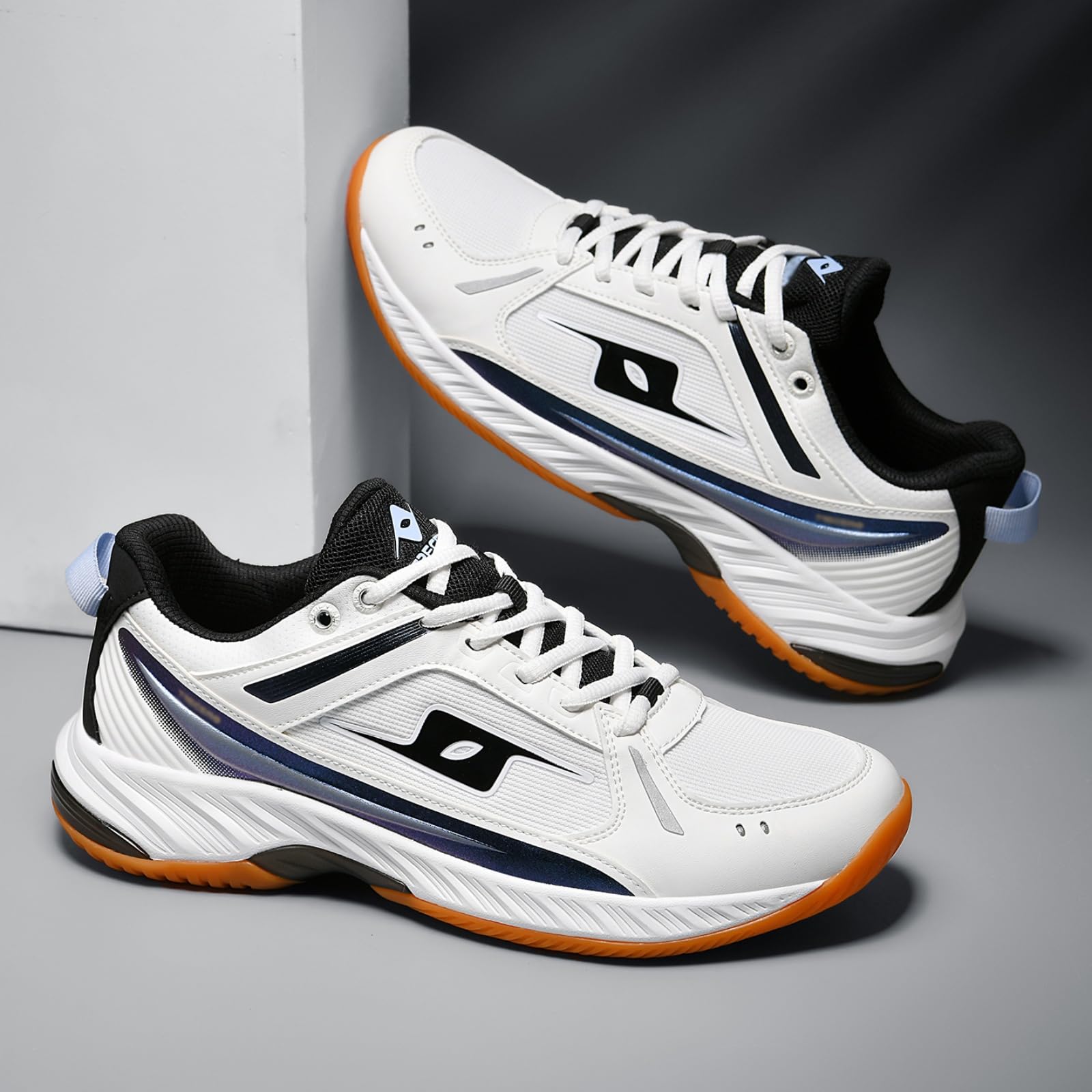 JiuQing Zapatillas Bádminton Hombre Zapatillas Ligeras Squash Pista Mujer | Parte Superior Transpirable Suela Goma Antideslizante, Zapatillas Cómodas Para Caminar Fitness Pickleball Tenis De Mesa
