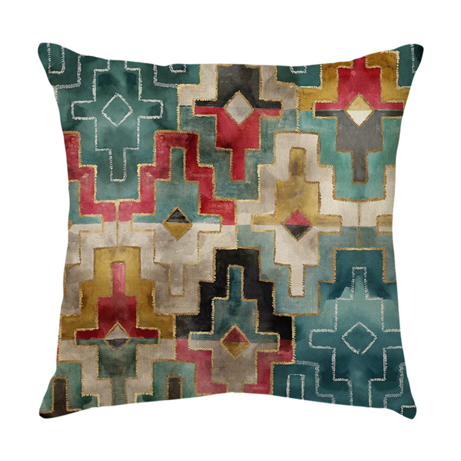 4 Piezas Funda de Almohada Lineas Geometricas Fundas de Cojín Terciopelo Sencillo y Decorativo para Sofá Camas Dormitorio Coche Lino Cojines Throw Pillow Covers 80x80cm/32x32 Inch
