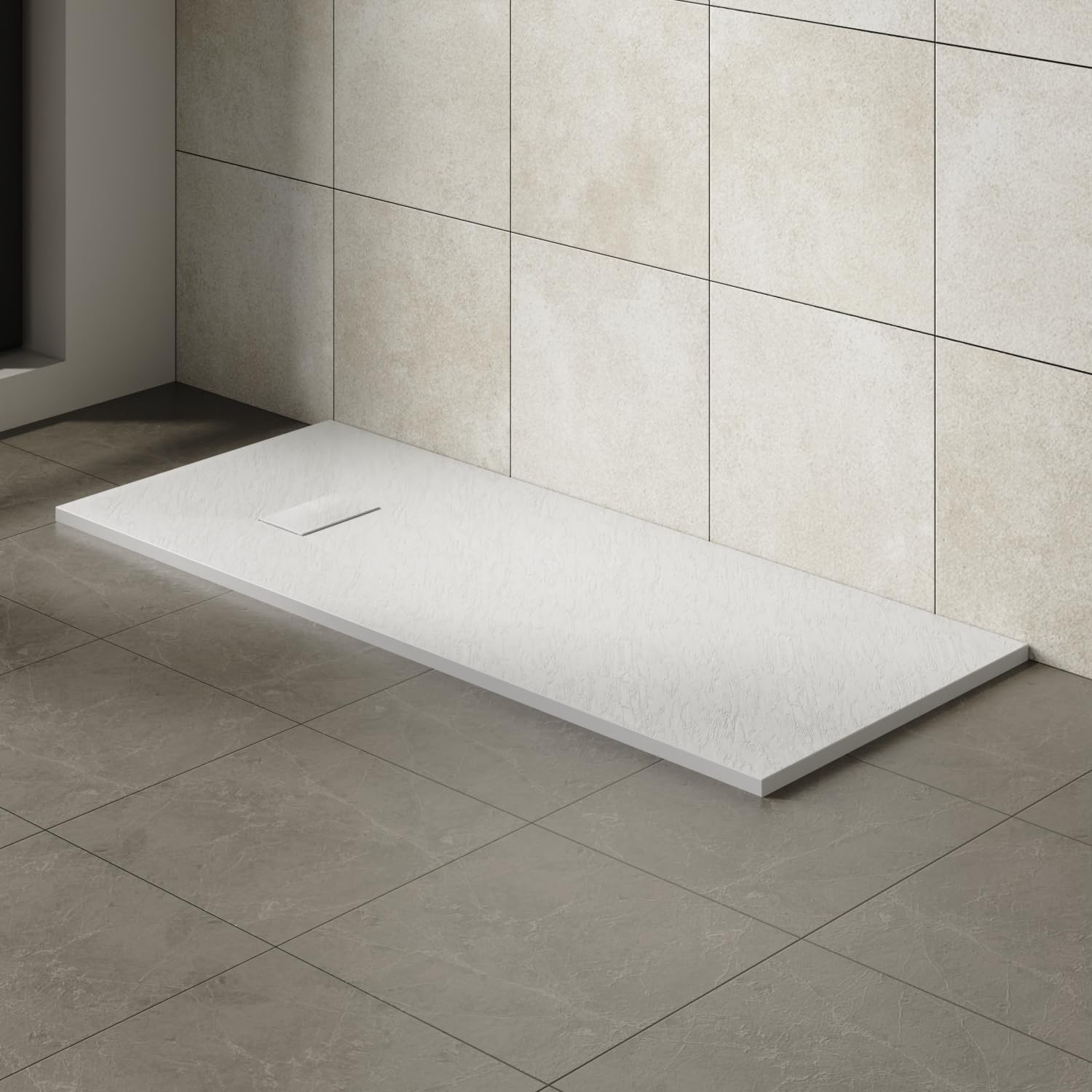 Aquariss White 1600X700mm Smc Anti Slip Shower Base Tray Rectangular For Shower Enclosure