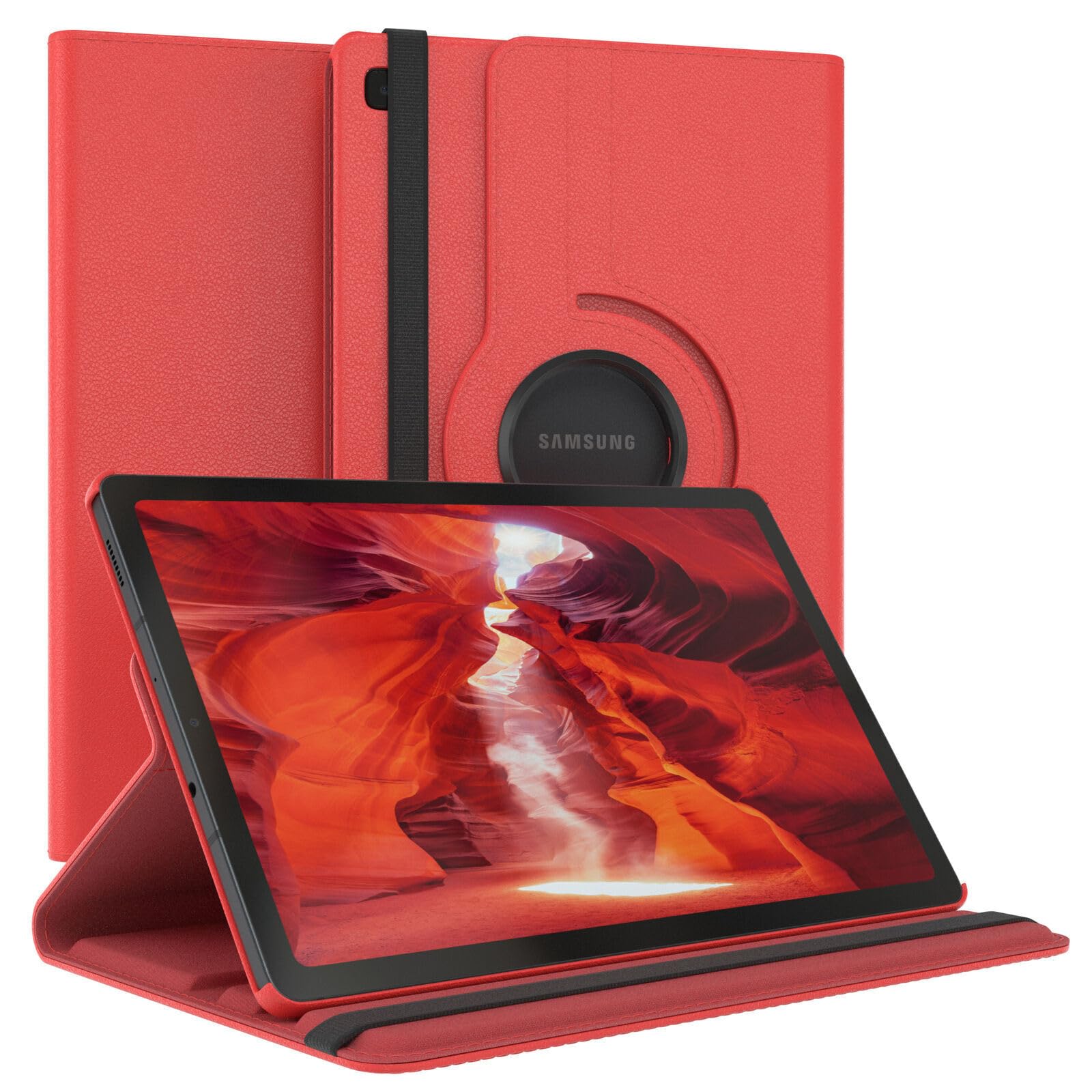 Vultic Folio Leather Smart Cover for Samsung Galaxy Tab S6 Lite 10.4 2020 Tablet, SM-P610/P615(Red)