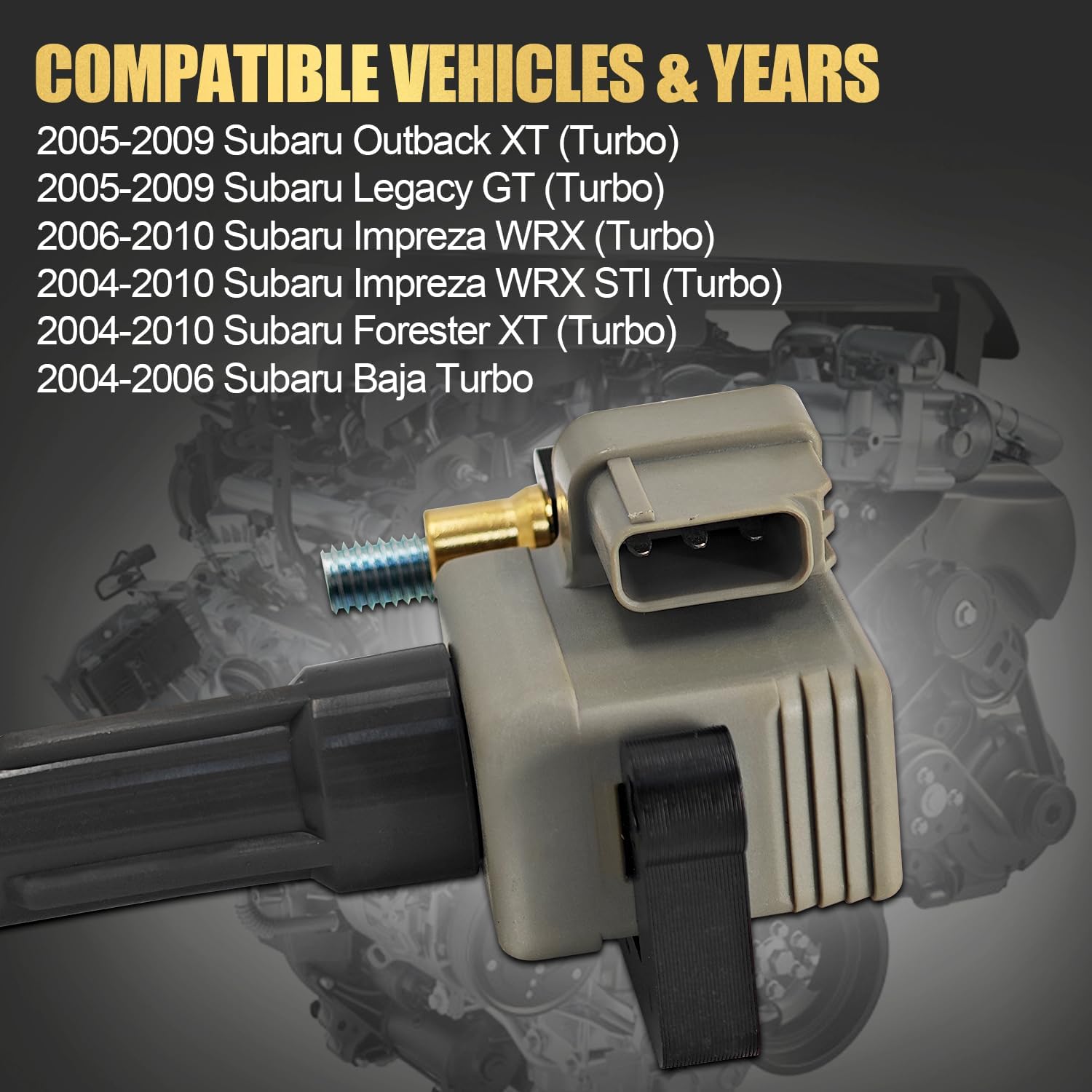 22433AA541 4pcs Ignition Coils Compatible with Subaru Impreza Forester Baja Outback Legacy 2.5L 2004-2010 Replace 22433AA540 22433AA542 22433AA480 22433AA640 22433AA641