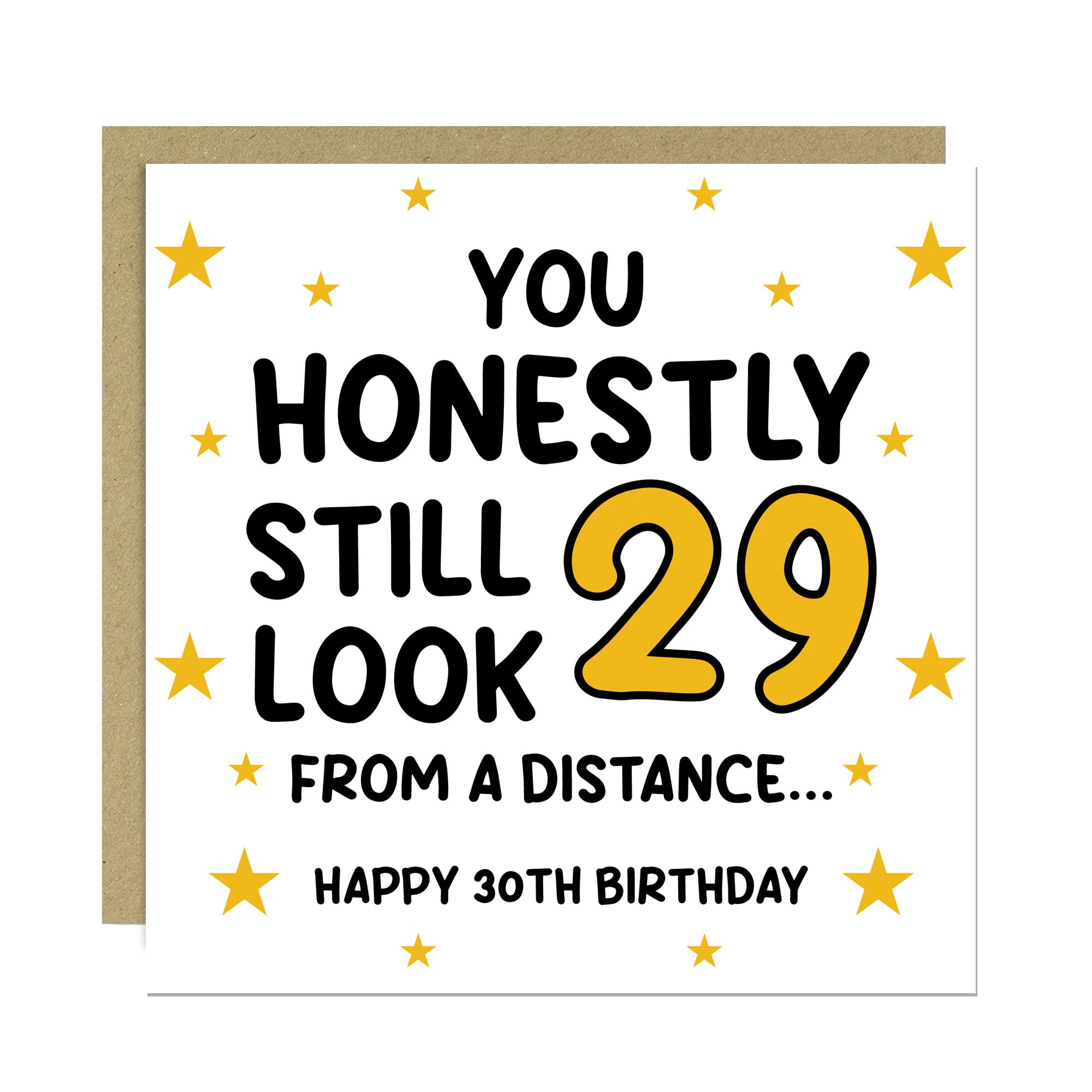 RED OCEAN Funny 30th Birthday Card For Men Women With Kraft Envelope 30th Birthday Card For Mum Dad Sister Brother Friend Colleague Him Her