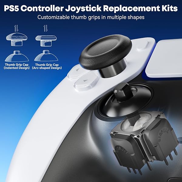 OIVO VGA DESIGN TMR Hall Effekt P5 Joystick Ersatz für P5 Controller & DualSense Edge, Anti-Drift Magnetischer Analogstick, P5 Joystick Drift Reparaturset mit Werkzeug, Thumbstick Griffe, 2er Set - 3