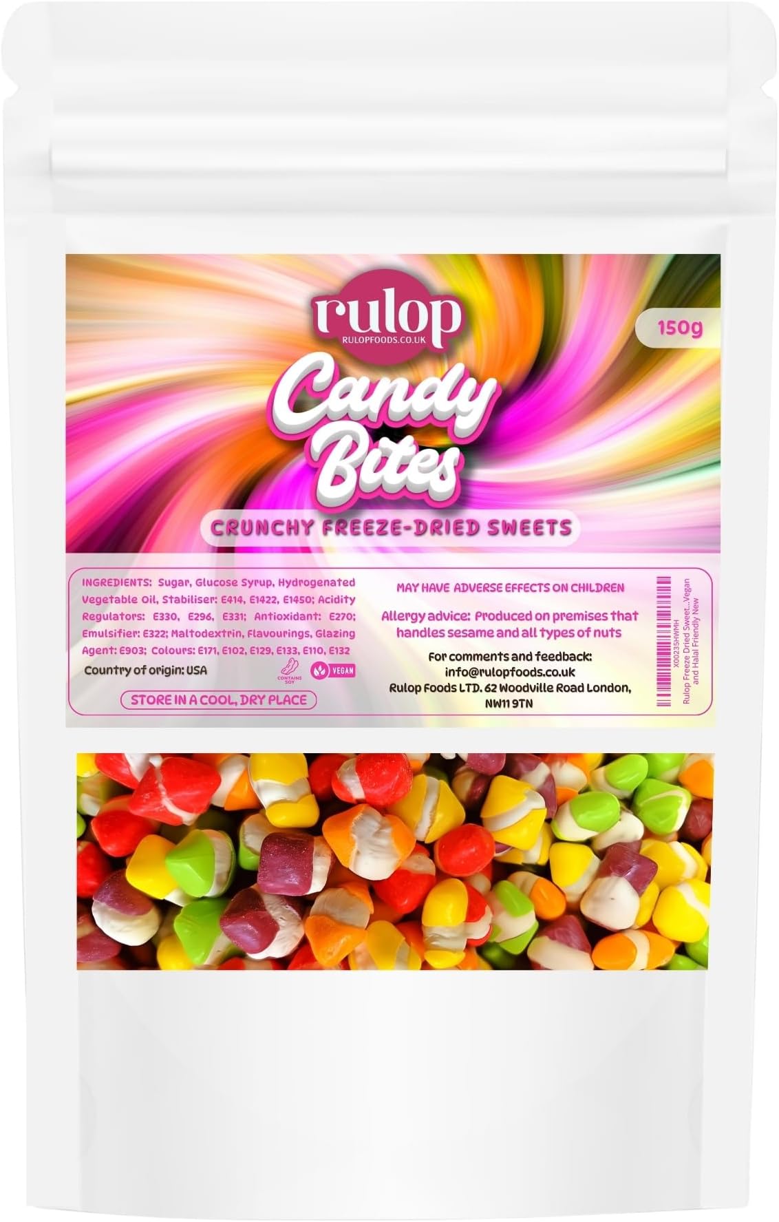 Rulop Freeze Dried Sweets - Crunchy & Chewy Freeze-Dried Candy - 150g - Vegan and Halal Friendly