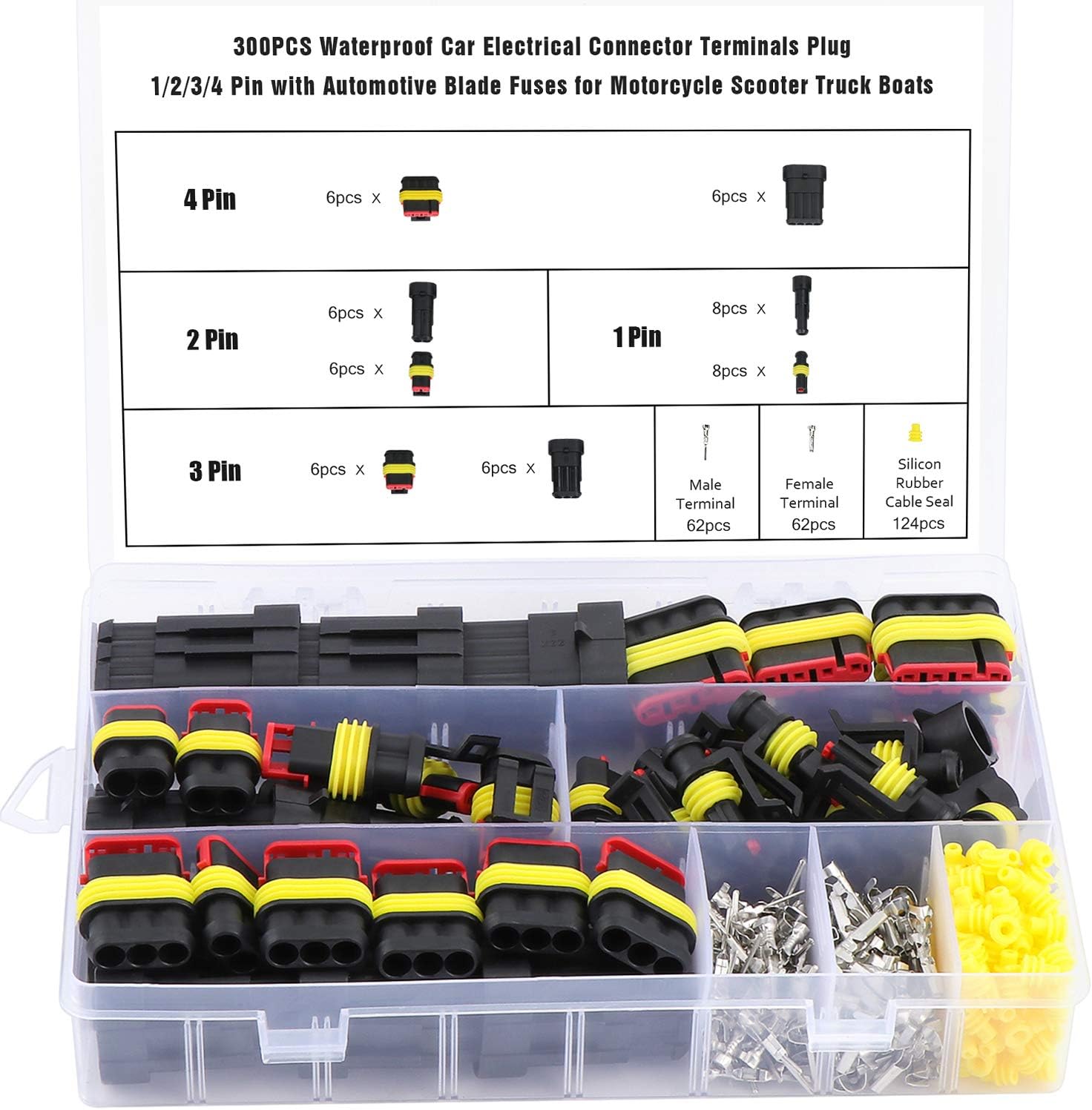 UKLL-Waterproof Automotive Electrical Connector Terminals Wire Plug Kit 1 2 3 4 5 6 Pin Car Connectors Male Female Butt Crimping Tool Quick Connect R